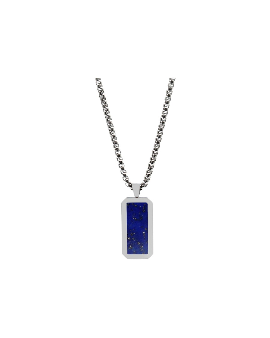 GT Collection Kette mit Anhänger 'Rectangle Pendant' blue Blau Herren