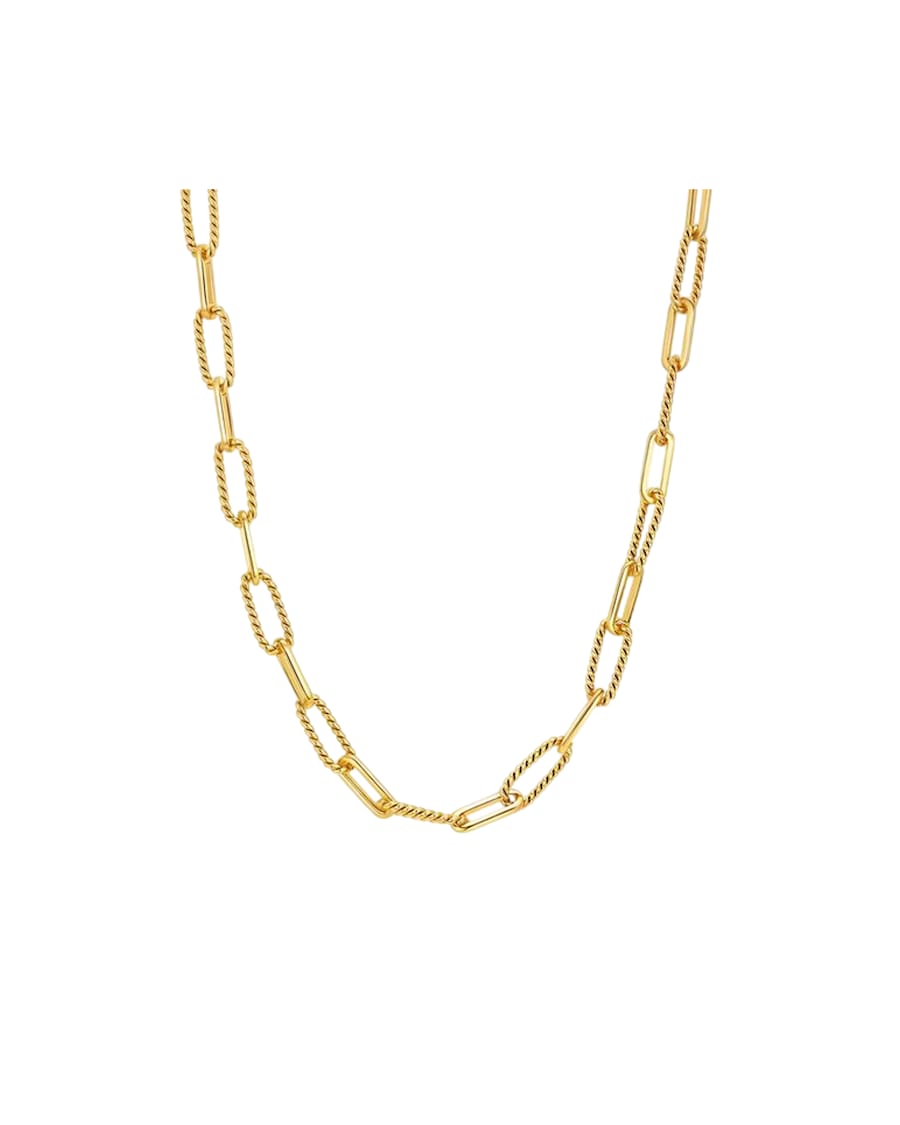Hey Happiness Twisted Paperclip Kette aus Edelstahl Gold Hellbraun Herren