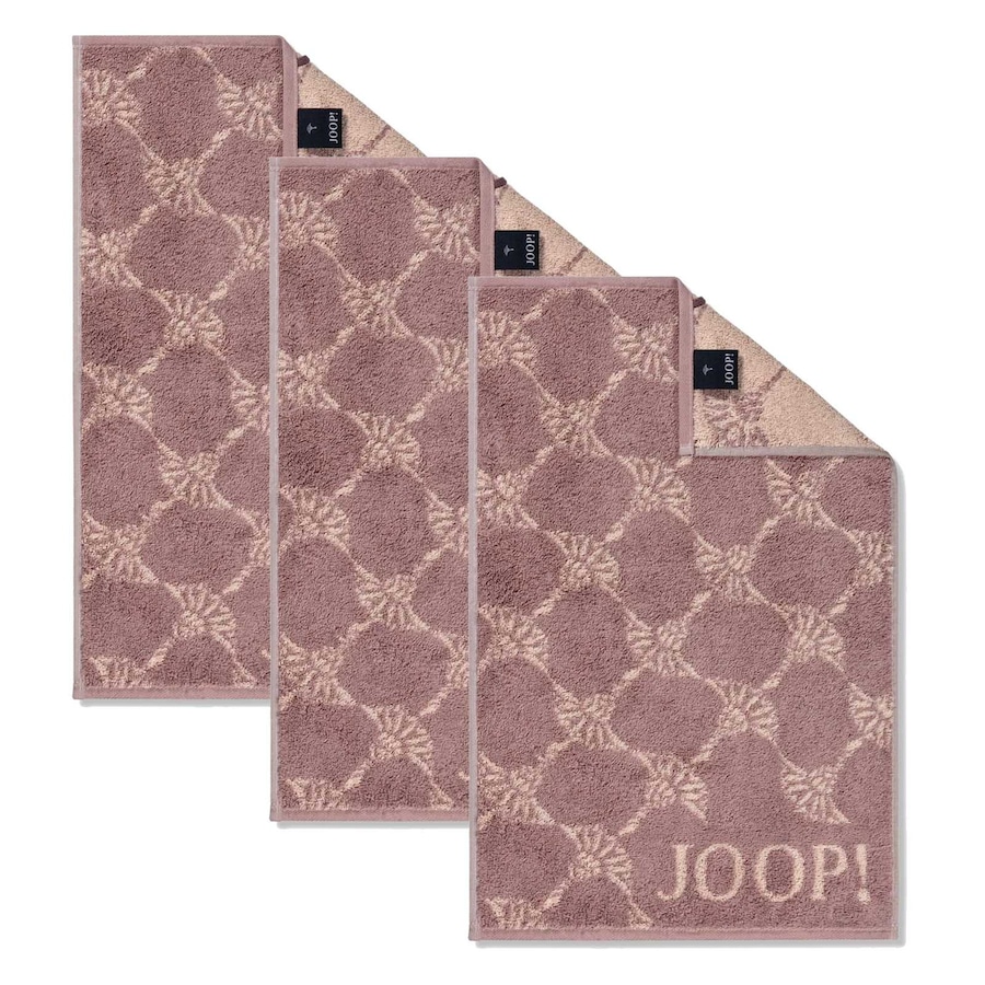 JOOP! Gästetuch 3er Pack 'Classic Frottier' Rosa Cornflower