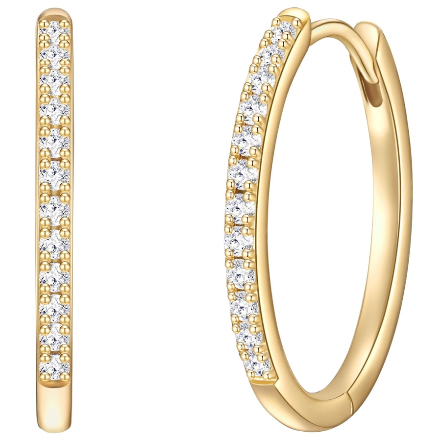 Glanzstücke München Creolen aus Sterling Silber in gelbgold mit Zirkonia 23,6 mm Damen