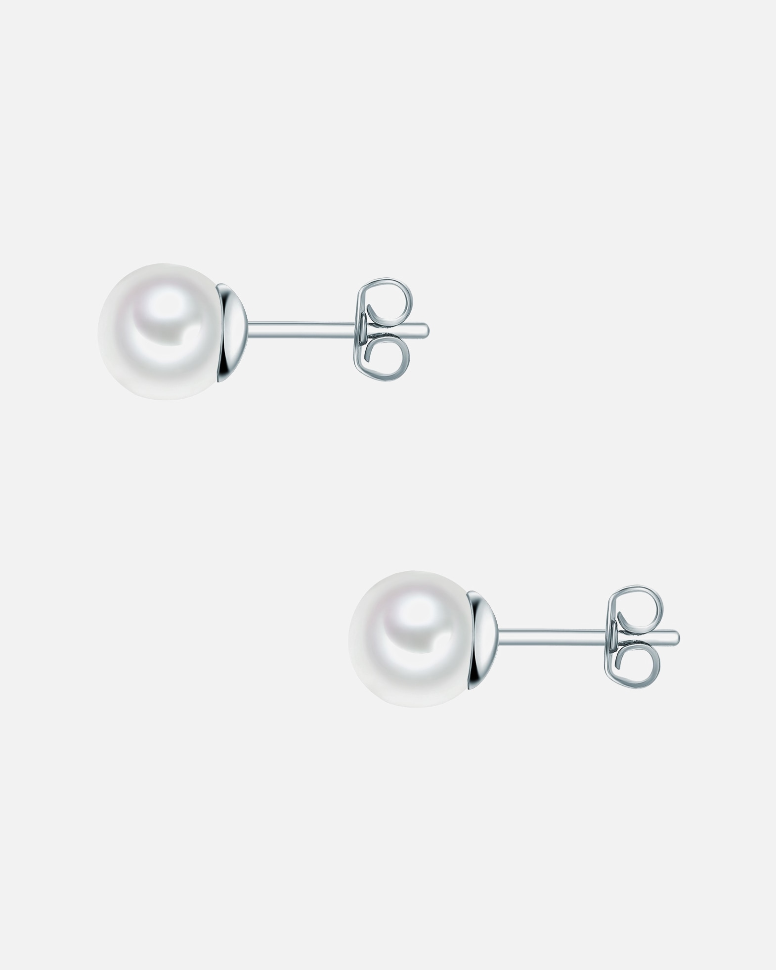 Ohrringe für Weiblich Rafaela Donata Ohrstecker Sterling Silber Muschelkernperle in Silber 8,0 mm