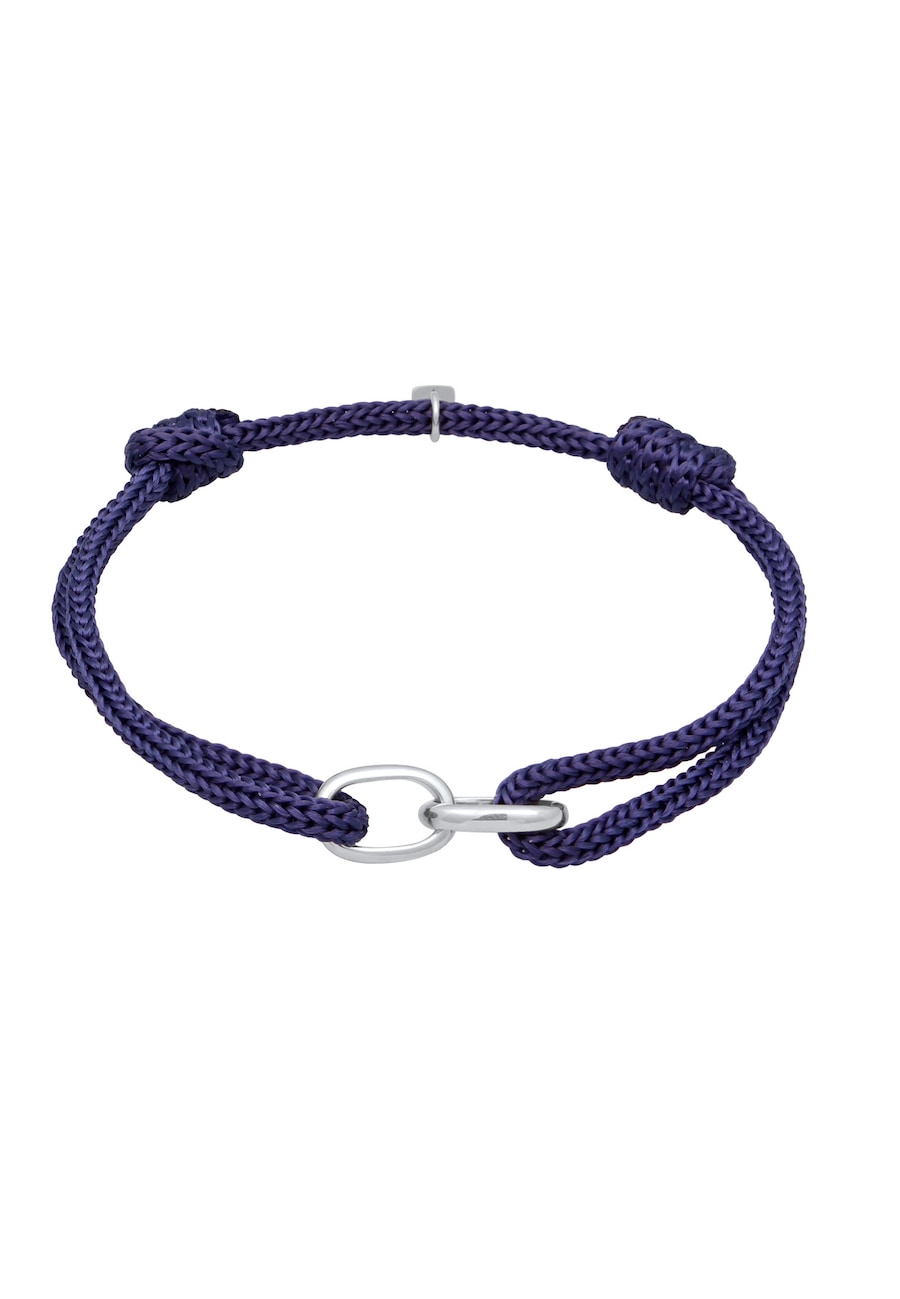 KUZZOI Oval Glieder Nylon 925 Sterling Silber Dunkelblau Herren