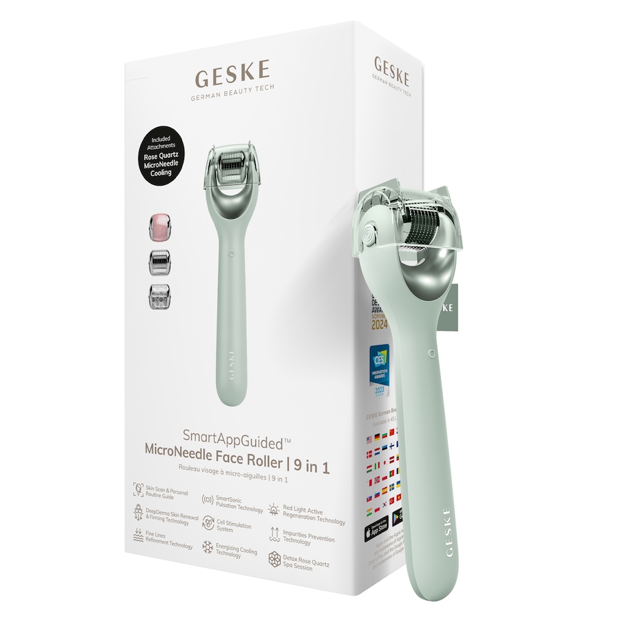 GESKE SmartAppGuided MicroNeedle Face Roller | 9 in 1 Green