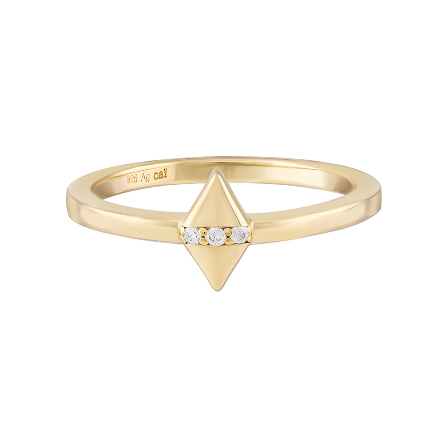 caï Ring 925/- Sterling Silber Zirkonia 060 (19,1) Weiss Damen