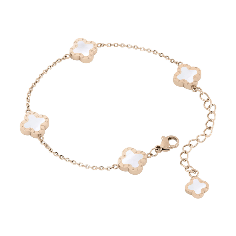 Lenoites Armband 'Four-leaf Clover Mini' Grau Damen