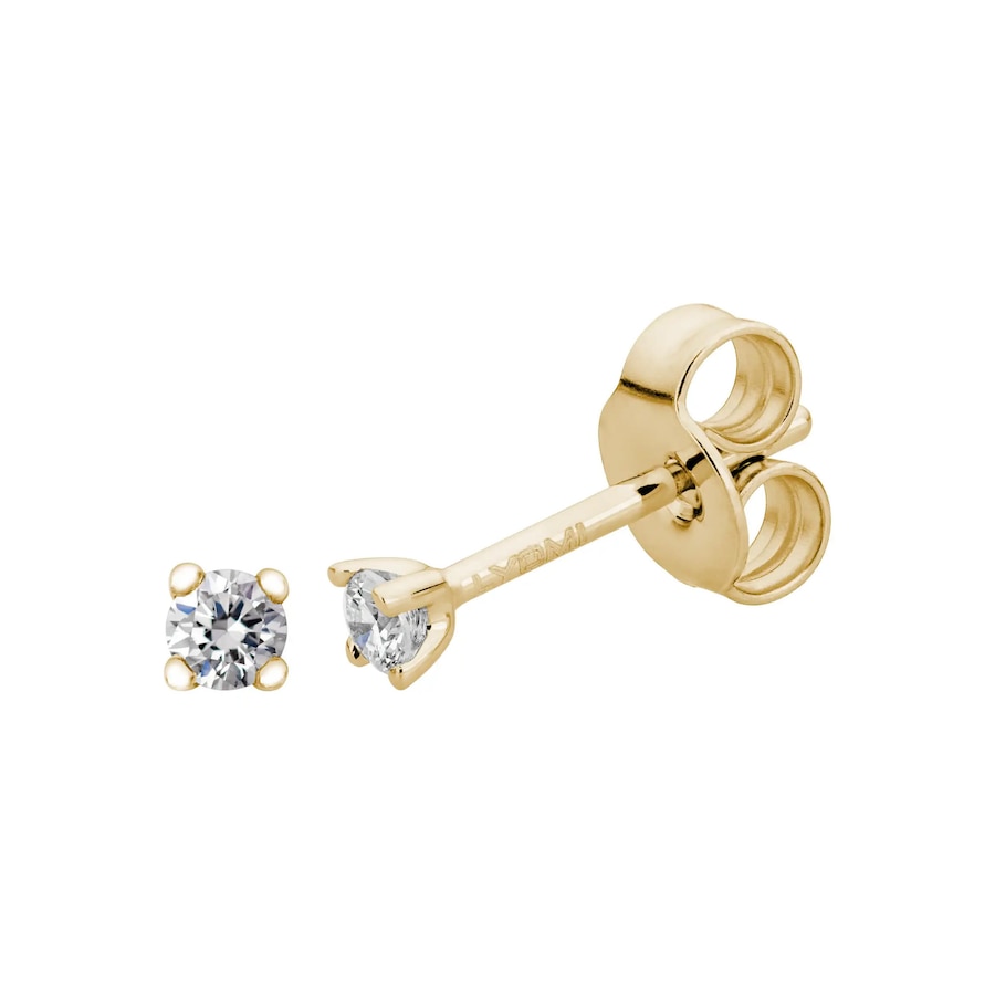 Lyomi Ohrstecker 585/- Gold Diamant Lab Grown weiß 0,10ct. gelb vergoldet Damen