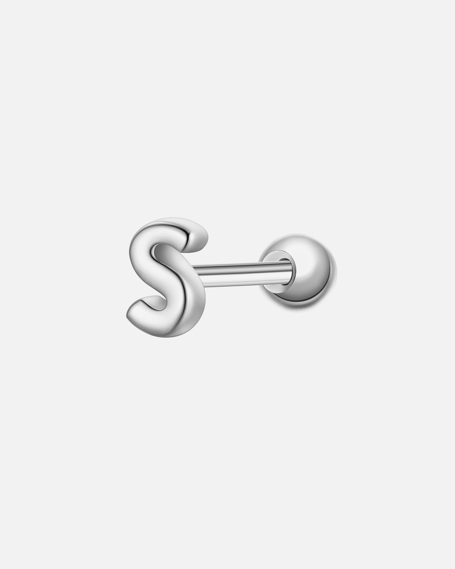Ohrringe für Weiblich Glanzstücke München Piercing Buchstabe S aus Sterling Silber in silber 4,1 mm