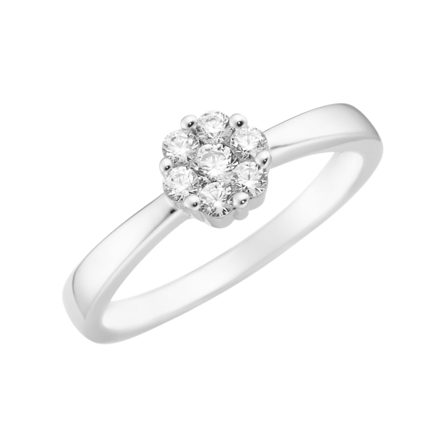 Smart Jewel Ring Blüte, Zirkonia Steine, Silber 925 58 Damen