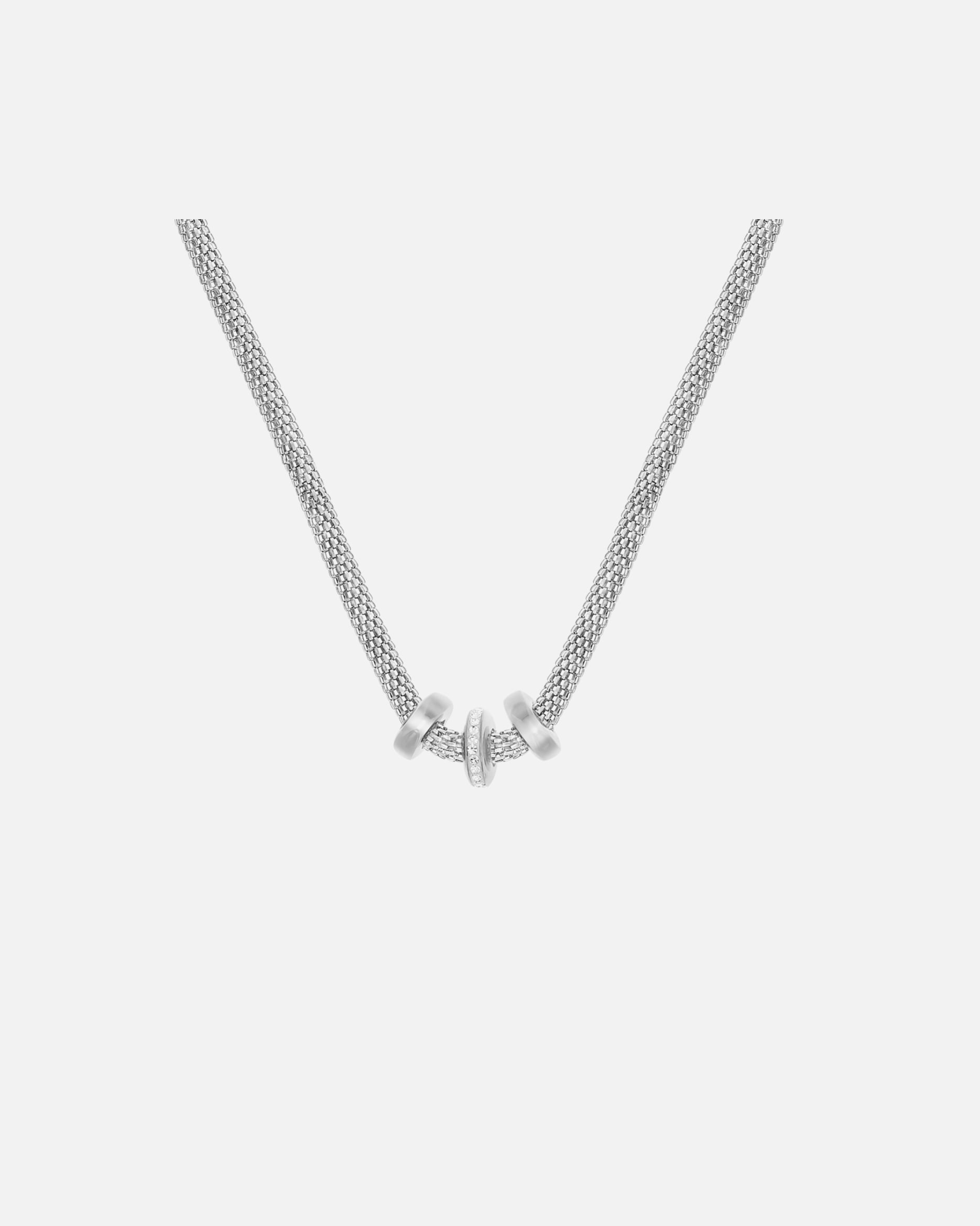 Halskette für Weiblich Lucardi Halskette Stahl 45cm Silber