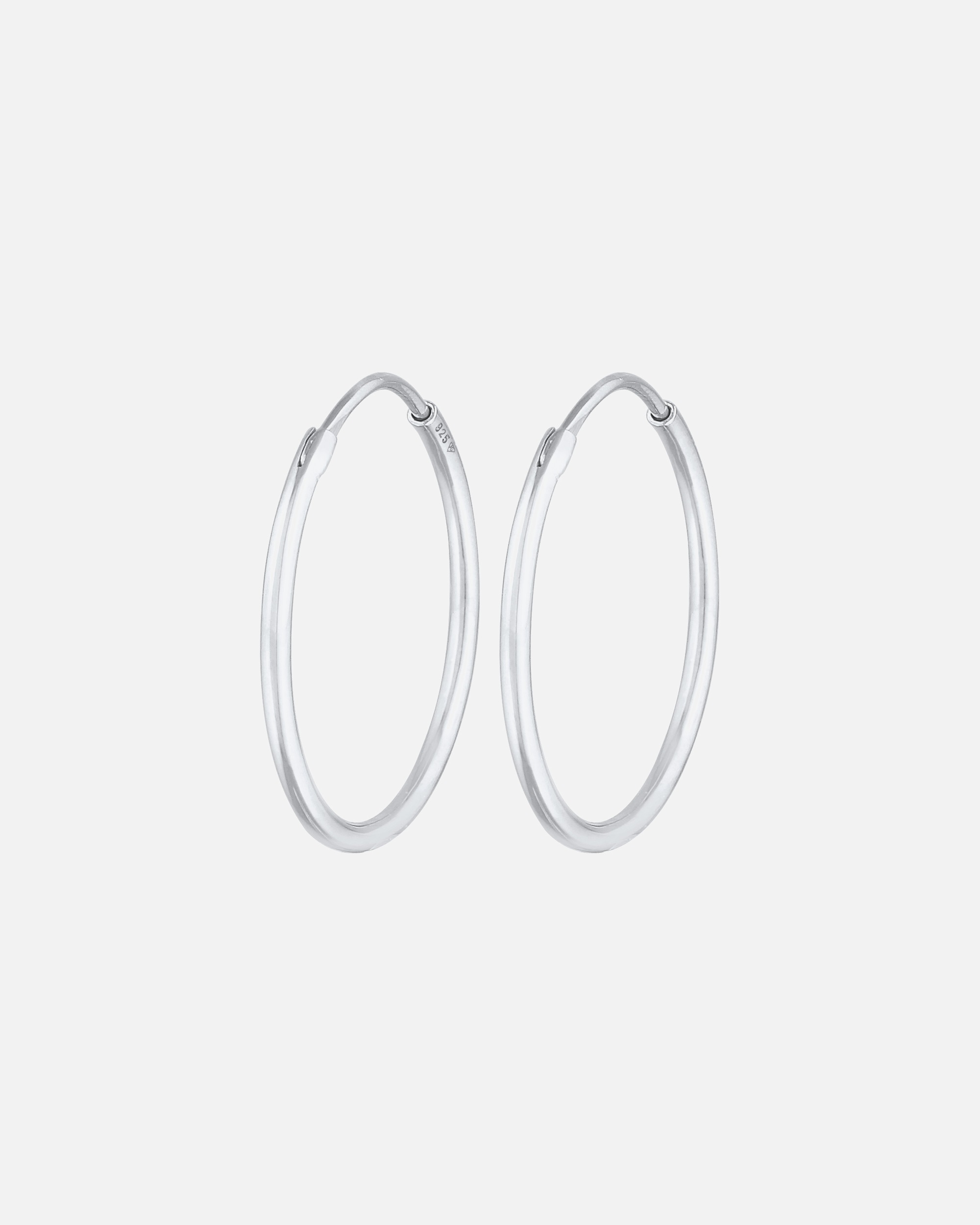 Ohrringe für Weiblich Elli Creolen Rund Basic Klassisch (30 mm) 925 Silber silberfarben