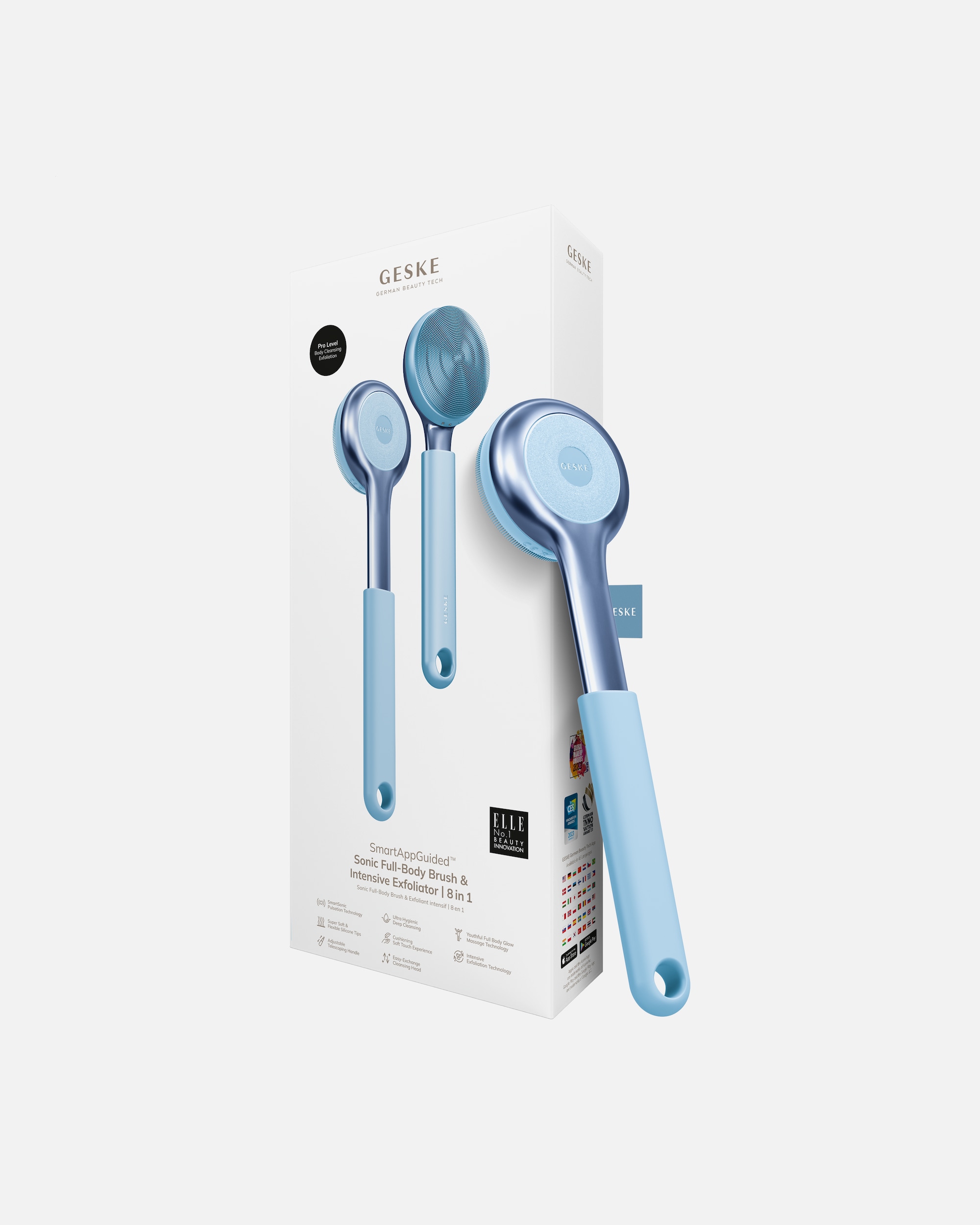 Reinigungsinstrument für Unisex GESKE GESKE Sonic Full-Body Brush & Intensive Exfoliator | 8 in 1 Aquamarine