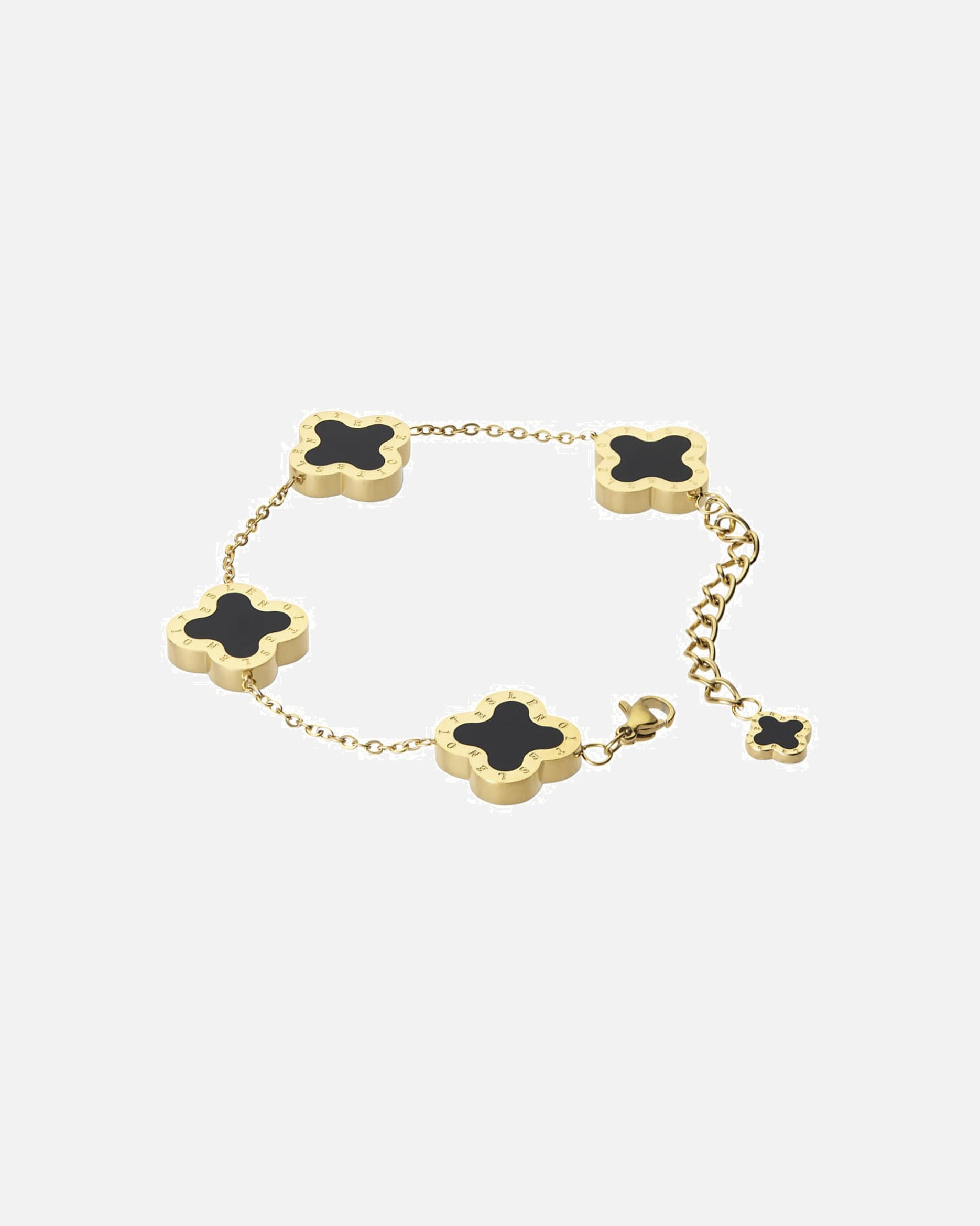Armband für Weiblich Lenoites Armband 'Four-leaf Clover' gold black