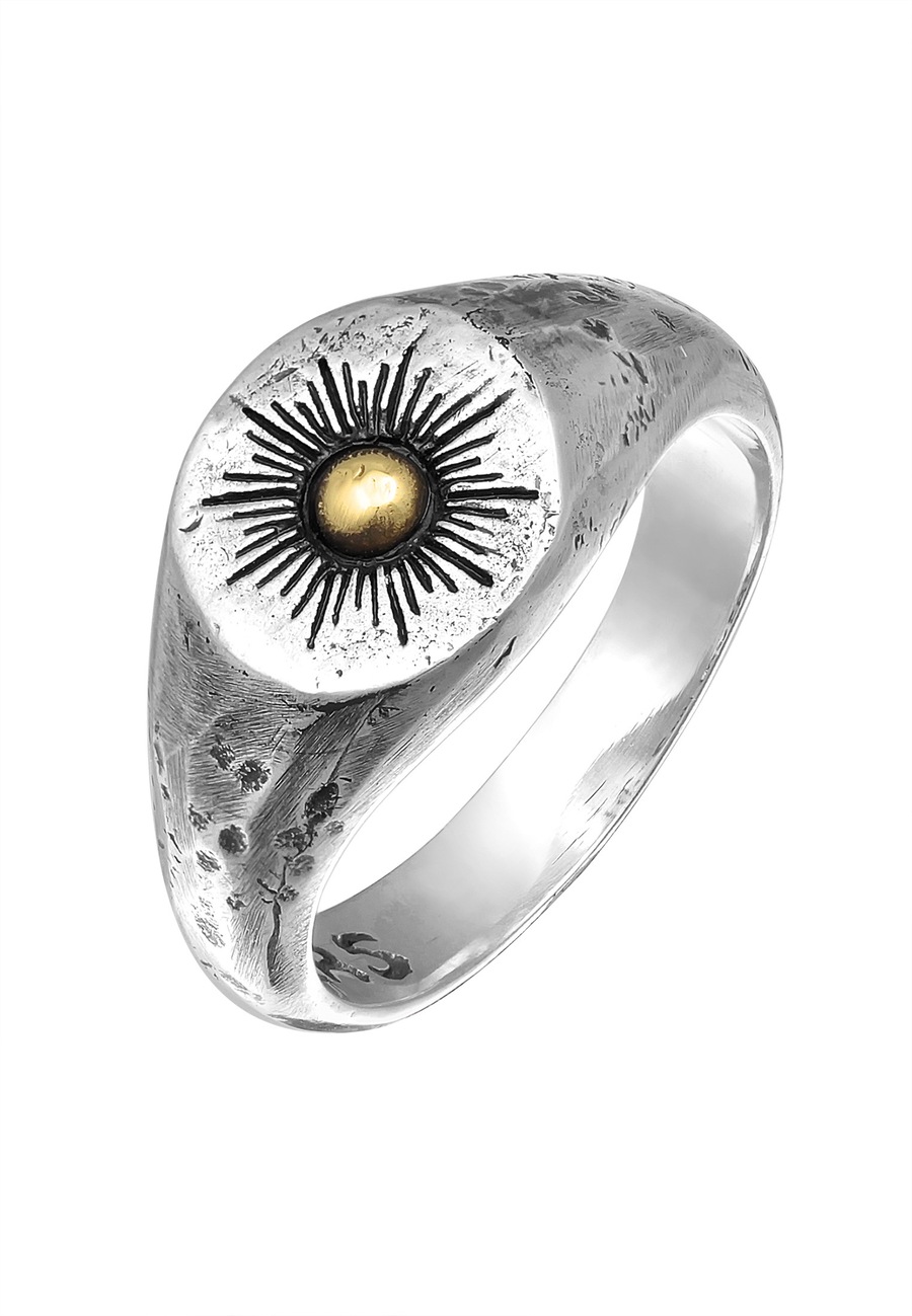 Haze & Glory Siegelring - Sun Lover Sonnen Motiv 925 Silber 66 Herren
