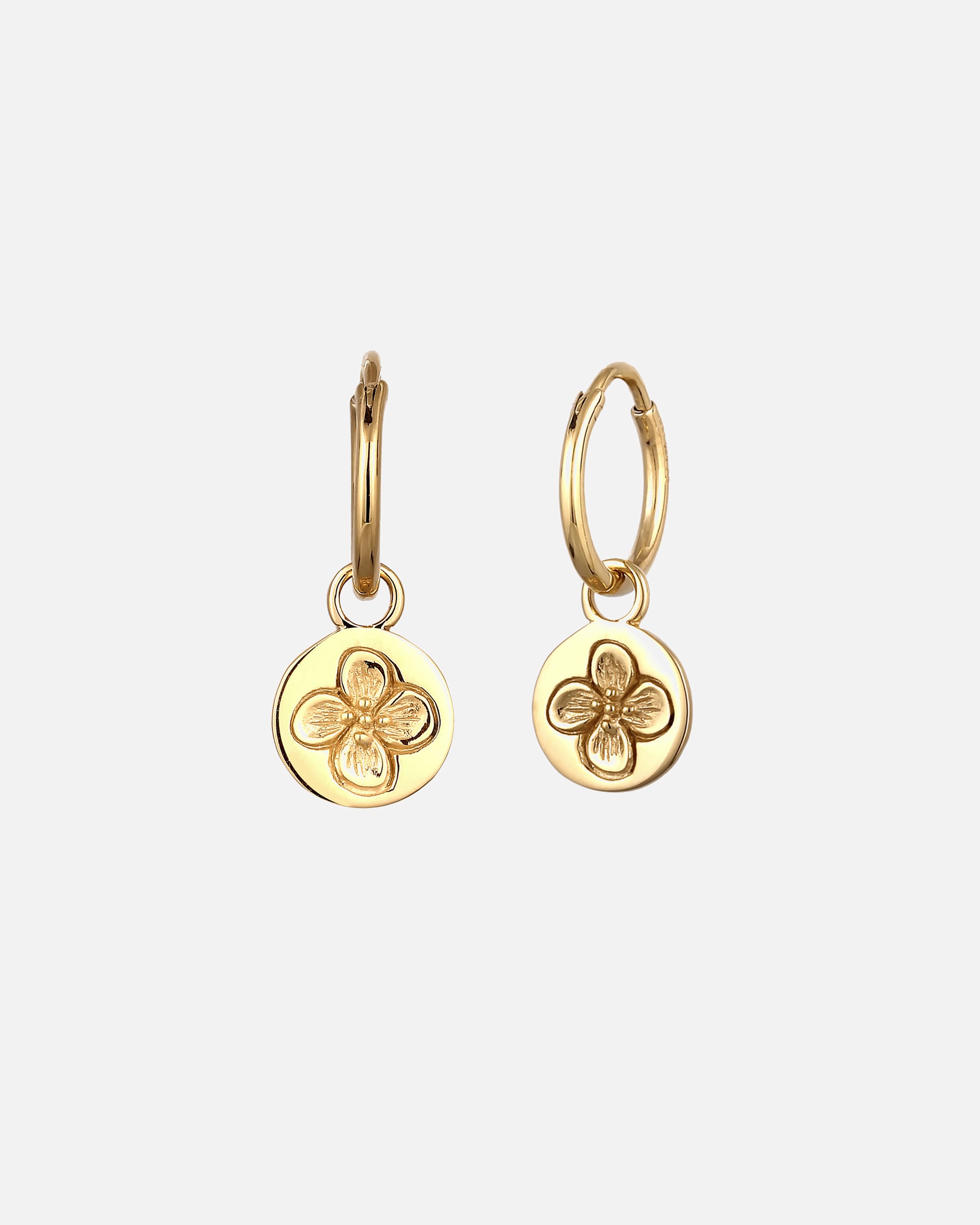 Ohrringe für Weiblich Elli Creolen Blume 925 Sterling Silber goldfarben
