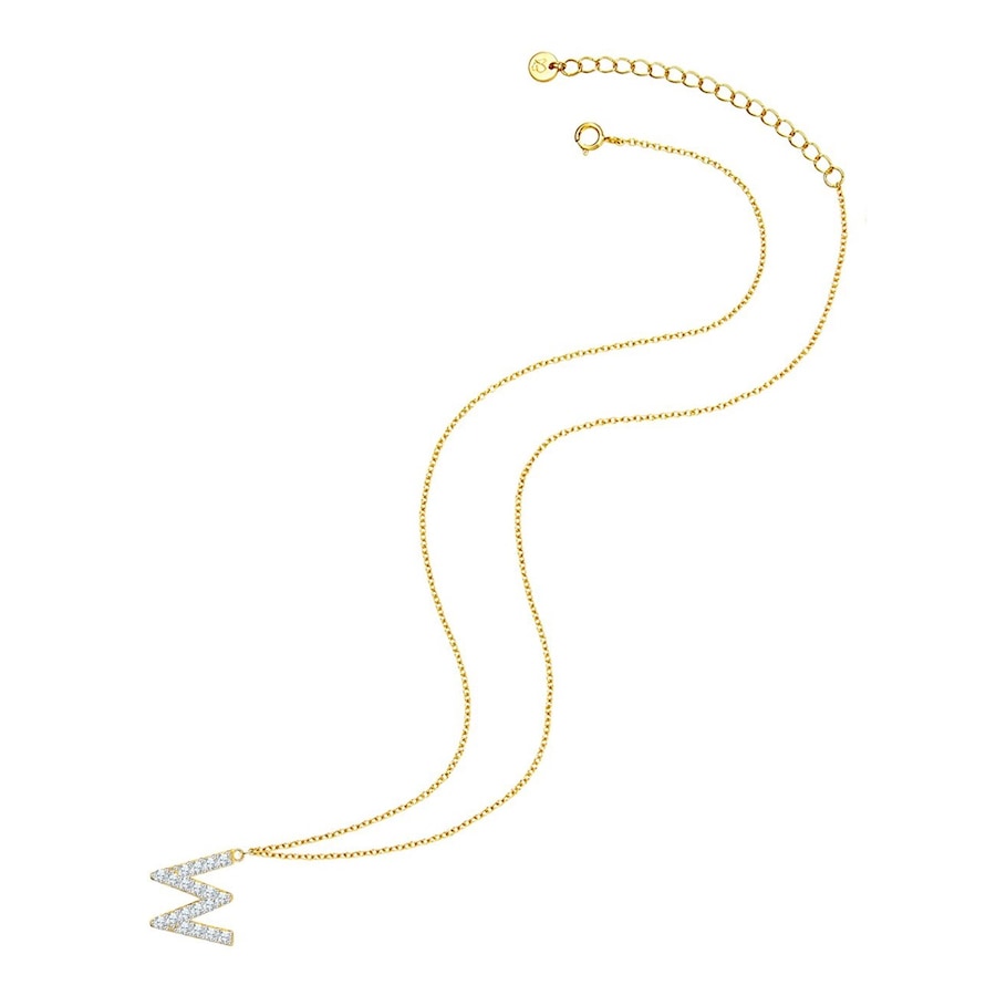 Glanzstücke München Halskette Buchstabe E Sterling Silber Zirkonia in Gelbgold W Damen