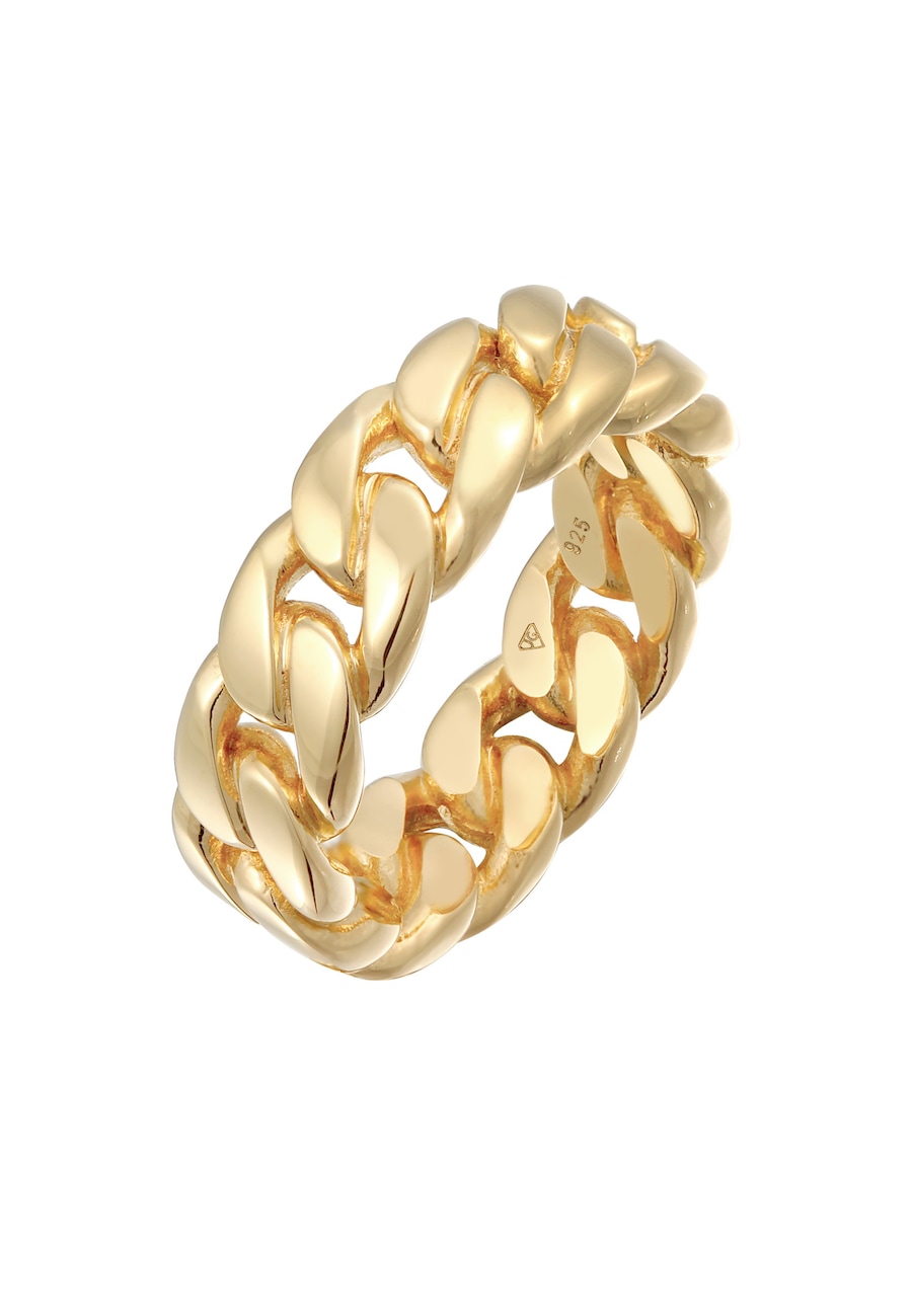 Elli Bandring Chunky Chain Glieder Look 925 Silber 60 Damen