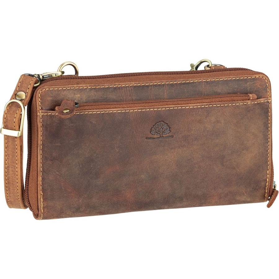 Greenburry Umhängetasche Vintage 1552 Lady Wallet Bag RFID Sattelbraun Damen