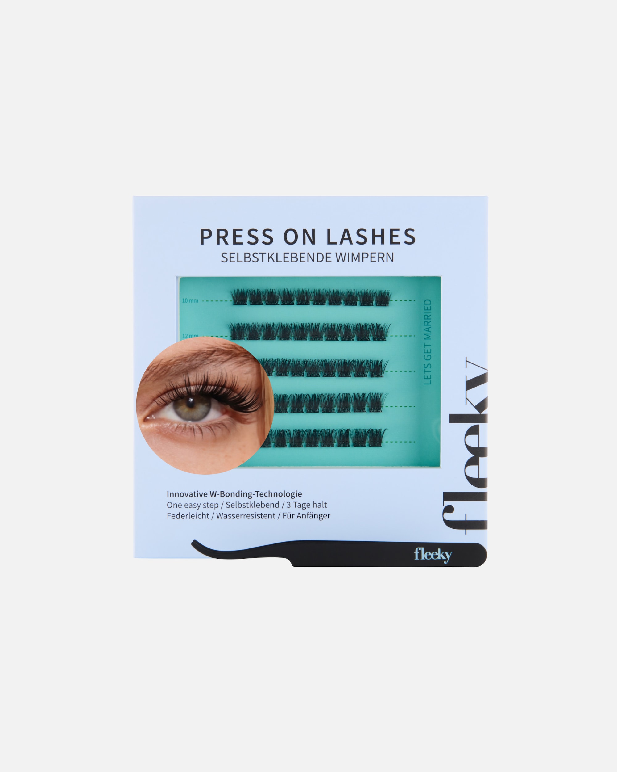 Künstliche Wimpern für Unisex Fleeky Press-On Lashes Glam – voluminöser Look Let's Get Married