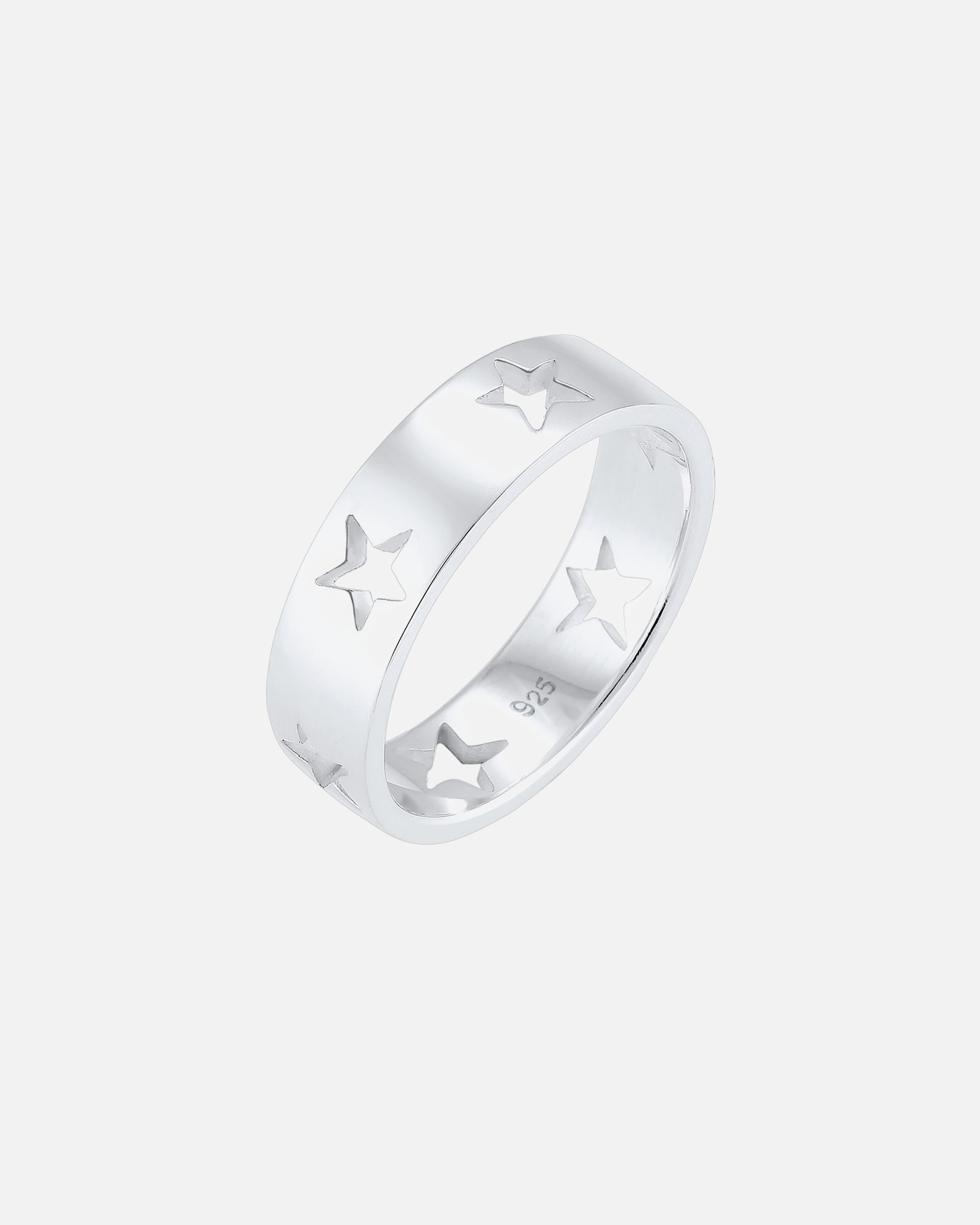 Ring für Weiblich Elli Sterne Astro Cut Out Bandring 925 Sterling Silber 54
