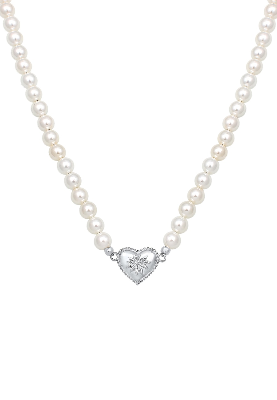 Elli Perle Herz Edelweiss Tracht 925 Silber silberfarben Damen