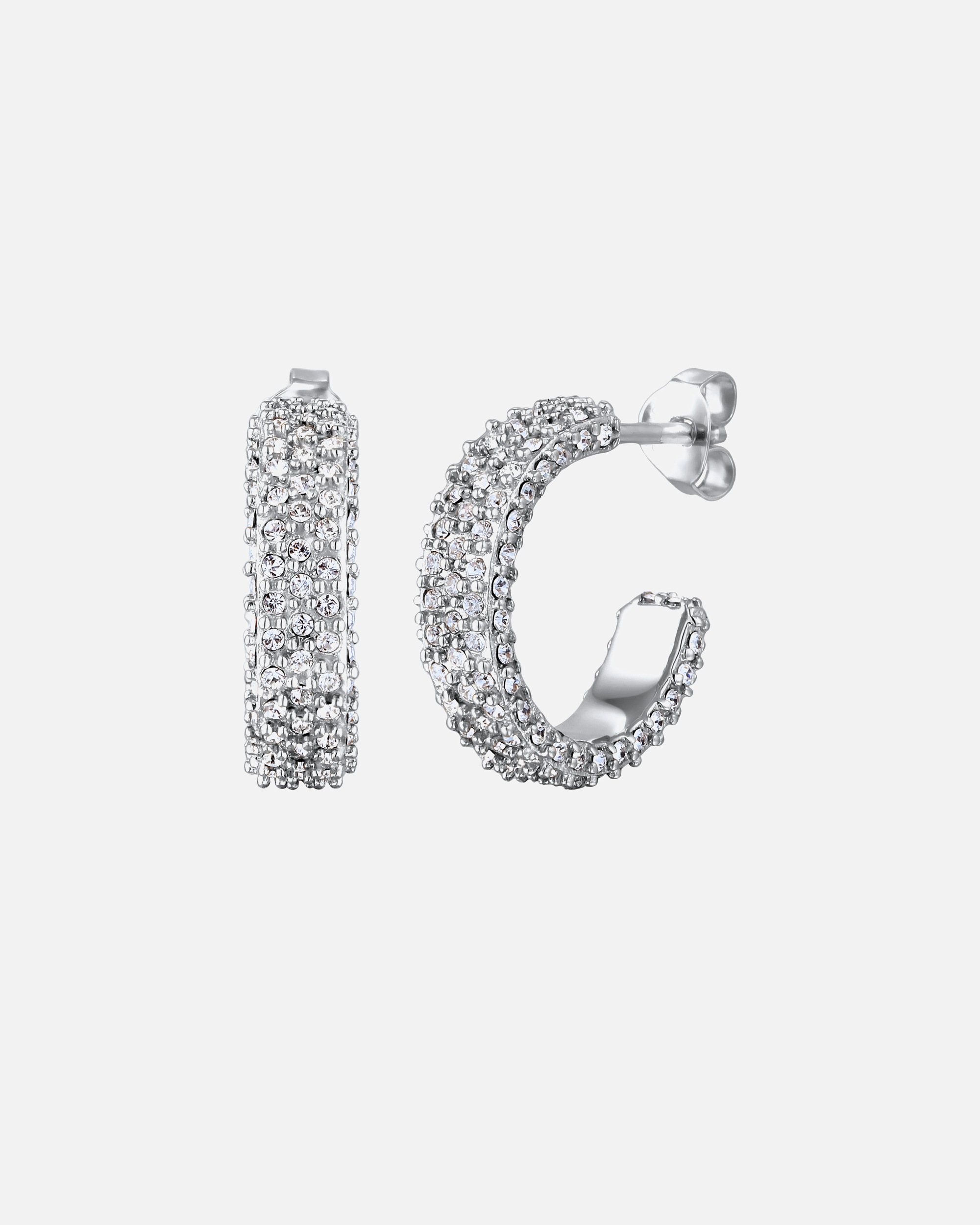 Ohrringe für Weiblich Elli Ohrstecker Creolen Weiß 925 Sterling Silber, mit Kristallen von Swarovski® silberfarben