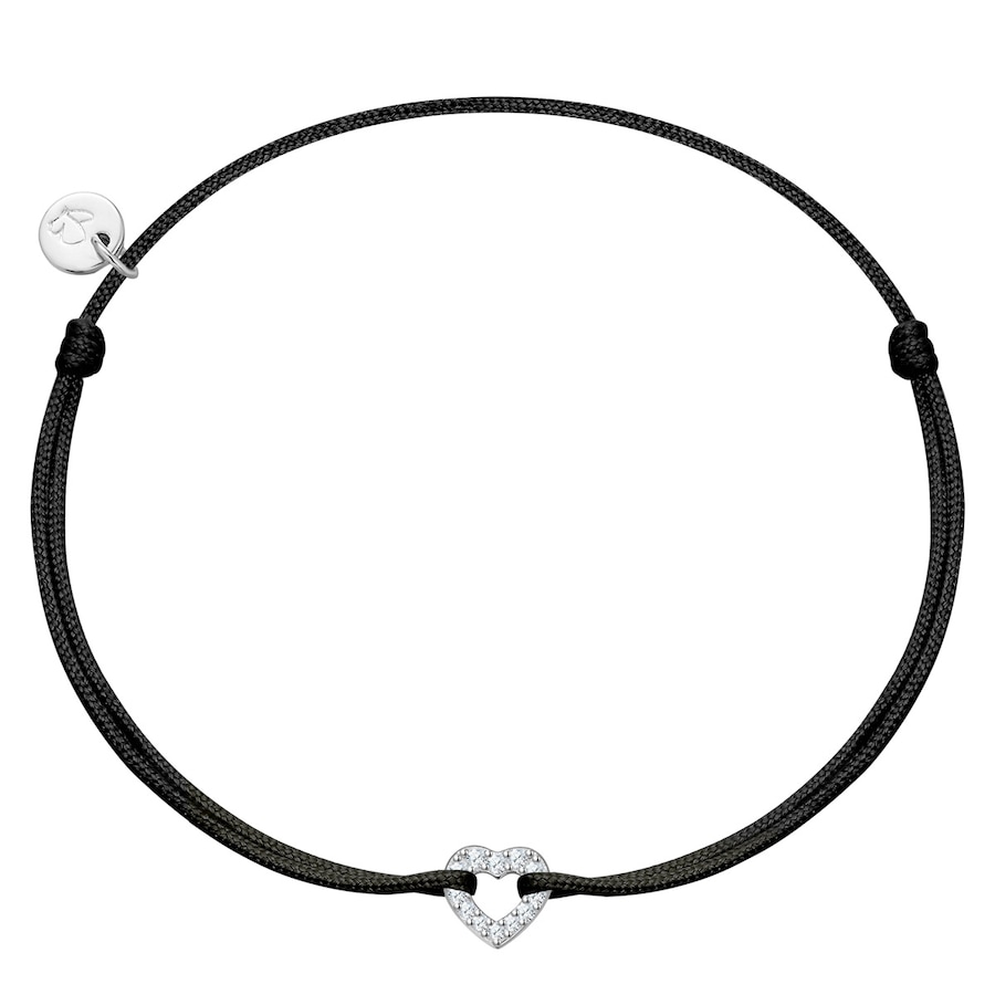 Glanzstücke München Armband Herz aus Sterling Silber in silber mit Zirkonia 15,0 - 22,0 cm, flexibel einstellbar Damen