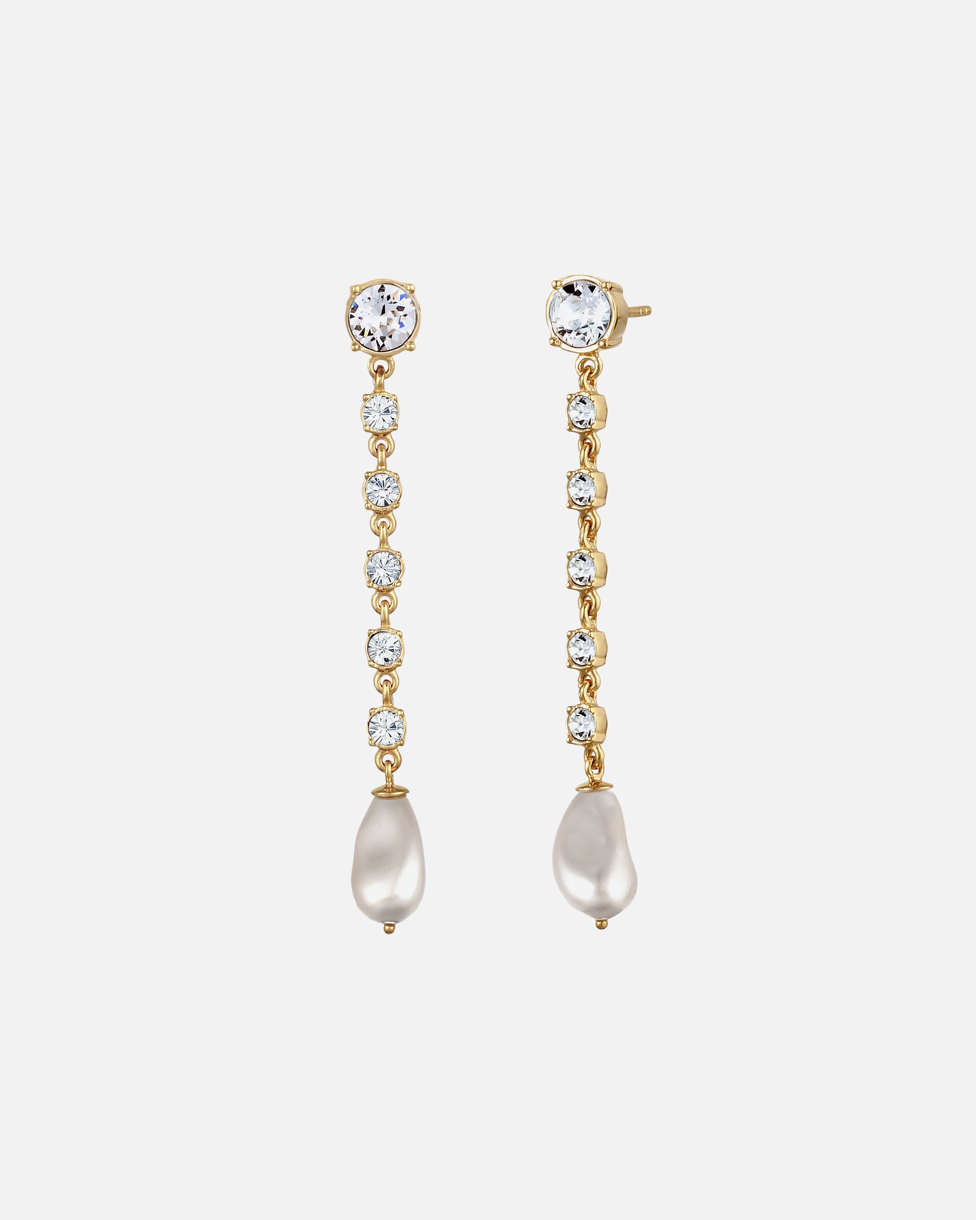 Ohrringe für Weiblich Elli Ohrstecker Swarovski® Perlen Kristallen Weiß 925 Sterling Silber goldfarben
