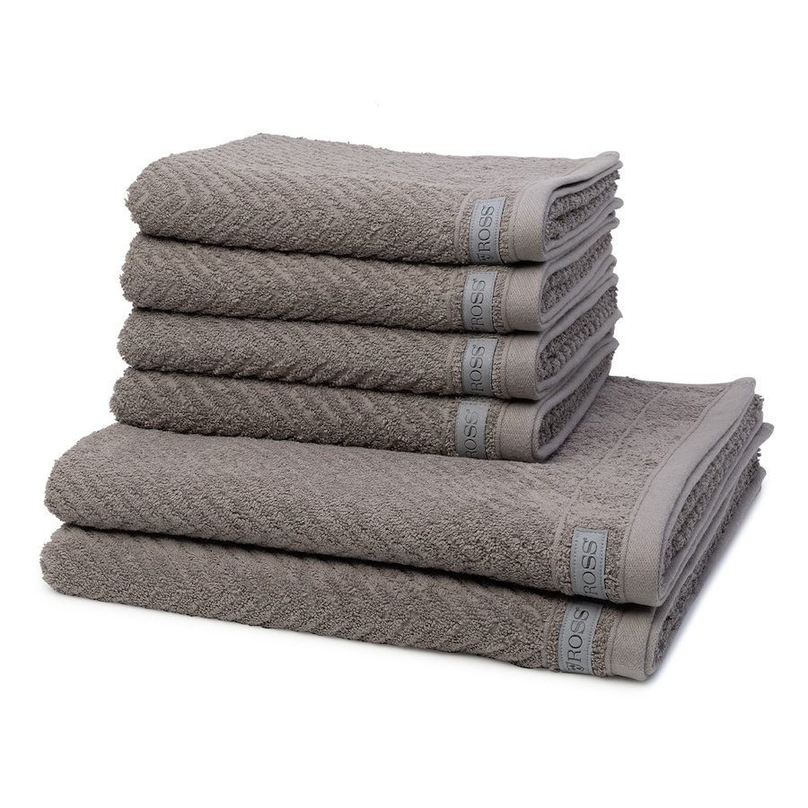ROSS Smart 6-teilig Handtuch-Set Flanell Grau