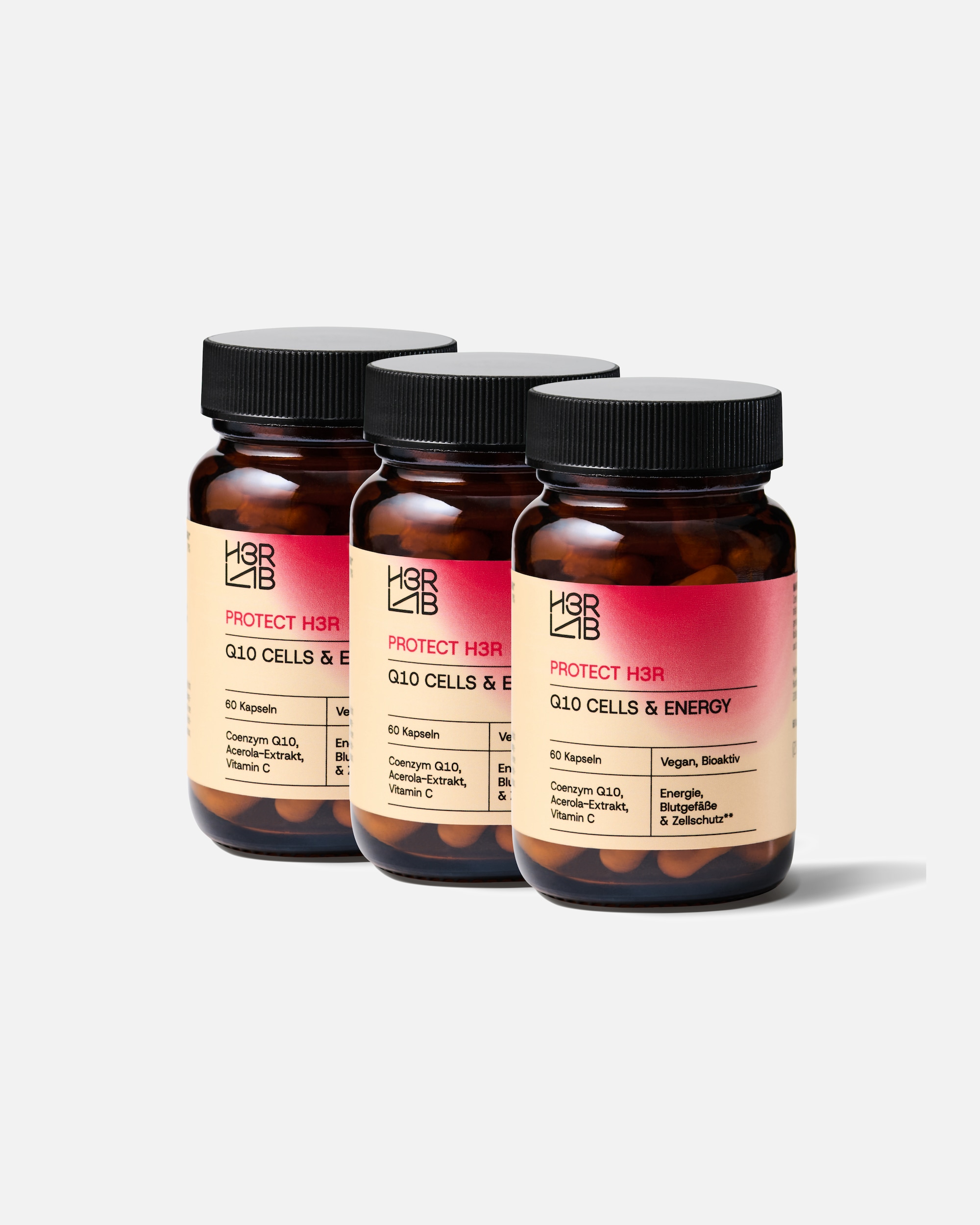 Vitamine für Weiblich H3R LAB Default Brand Line Q10 Cells & Energy 3er Set mit 20% Preisvorteil