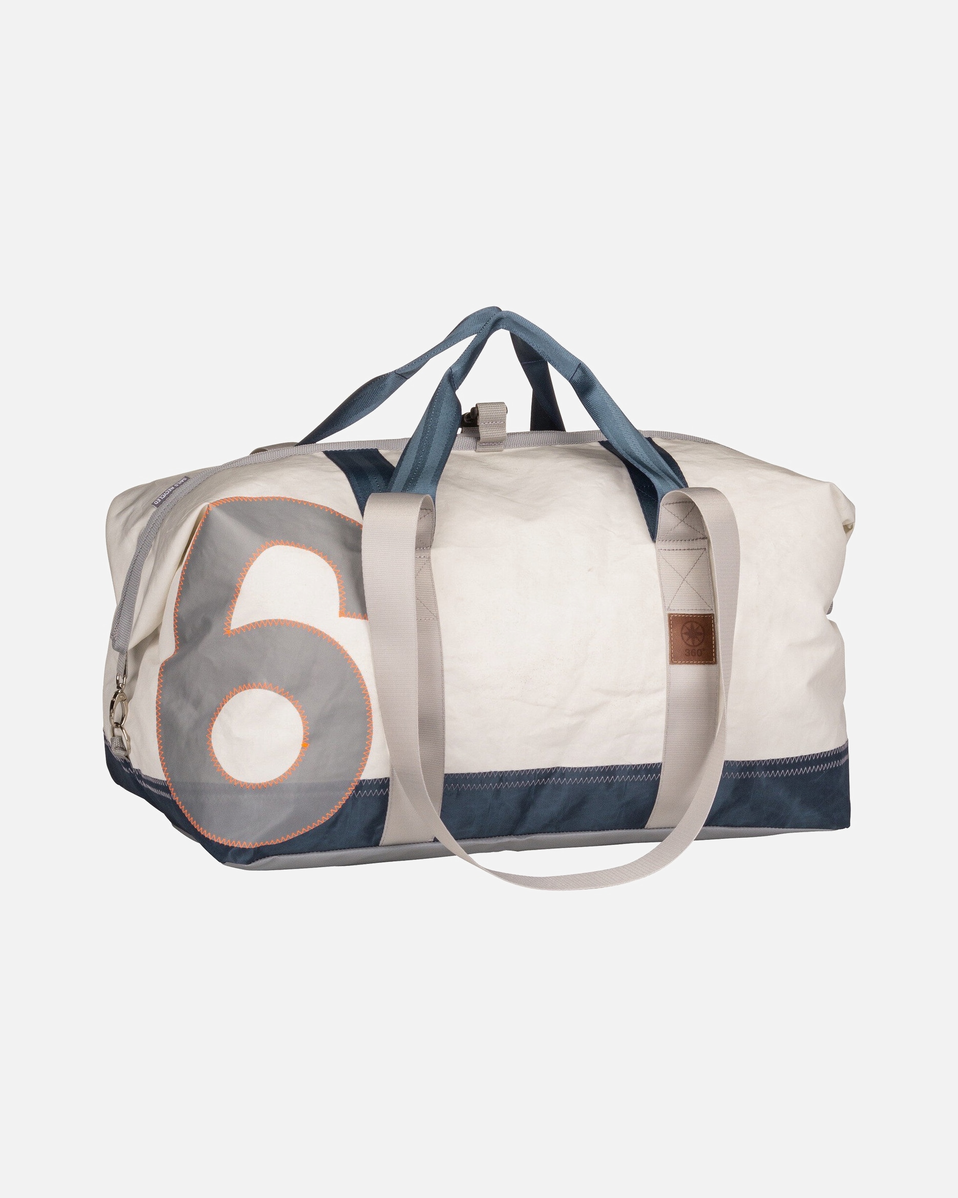 Sporttasche für Unisex 360Grad Sporttasche Kutter XL Weiß/Balken Blau/Zahl Hellgrau