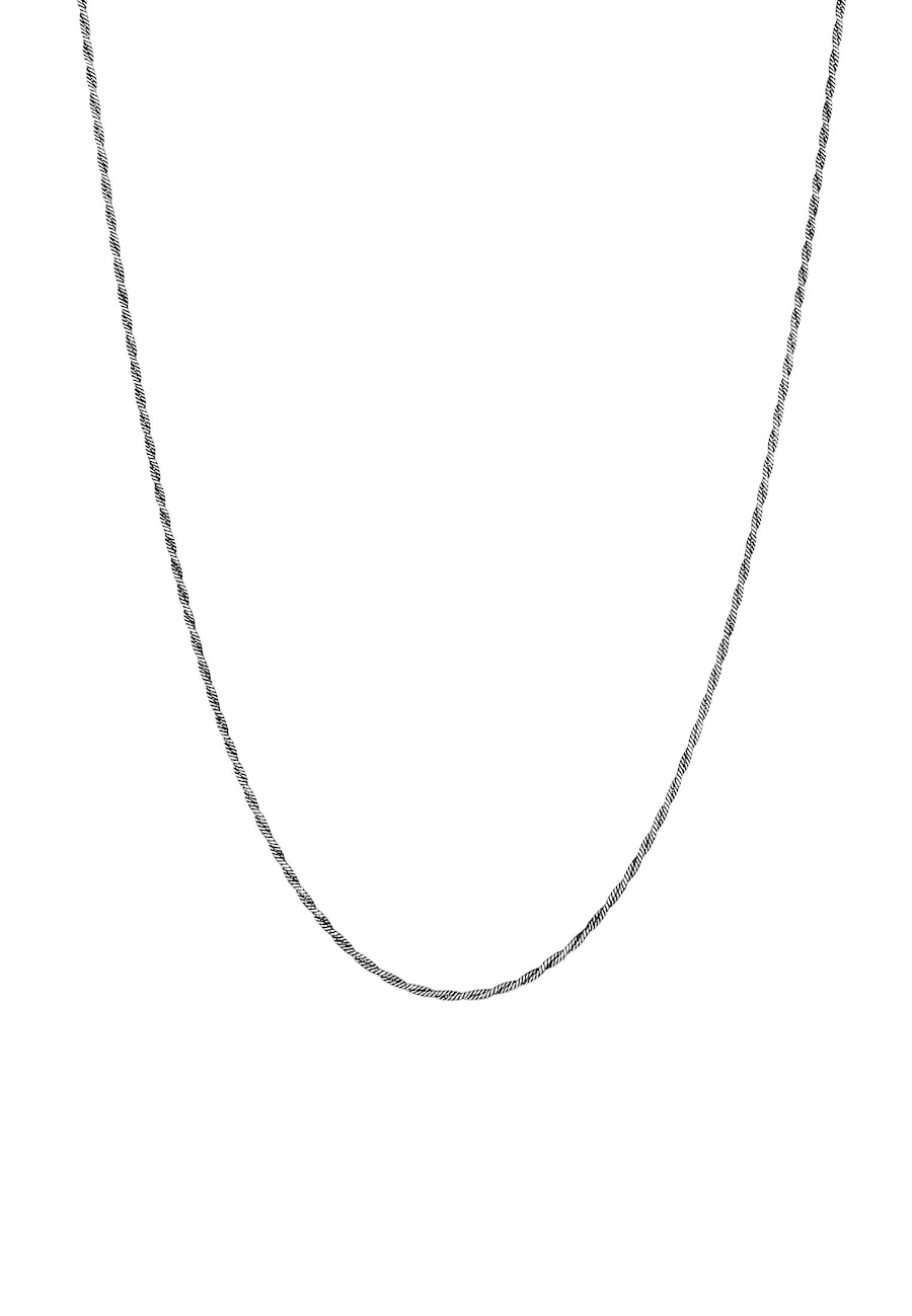 KUZZOI Herren Kordelkette Gedreht Twisted 925 Silber Grau
