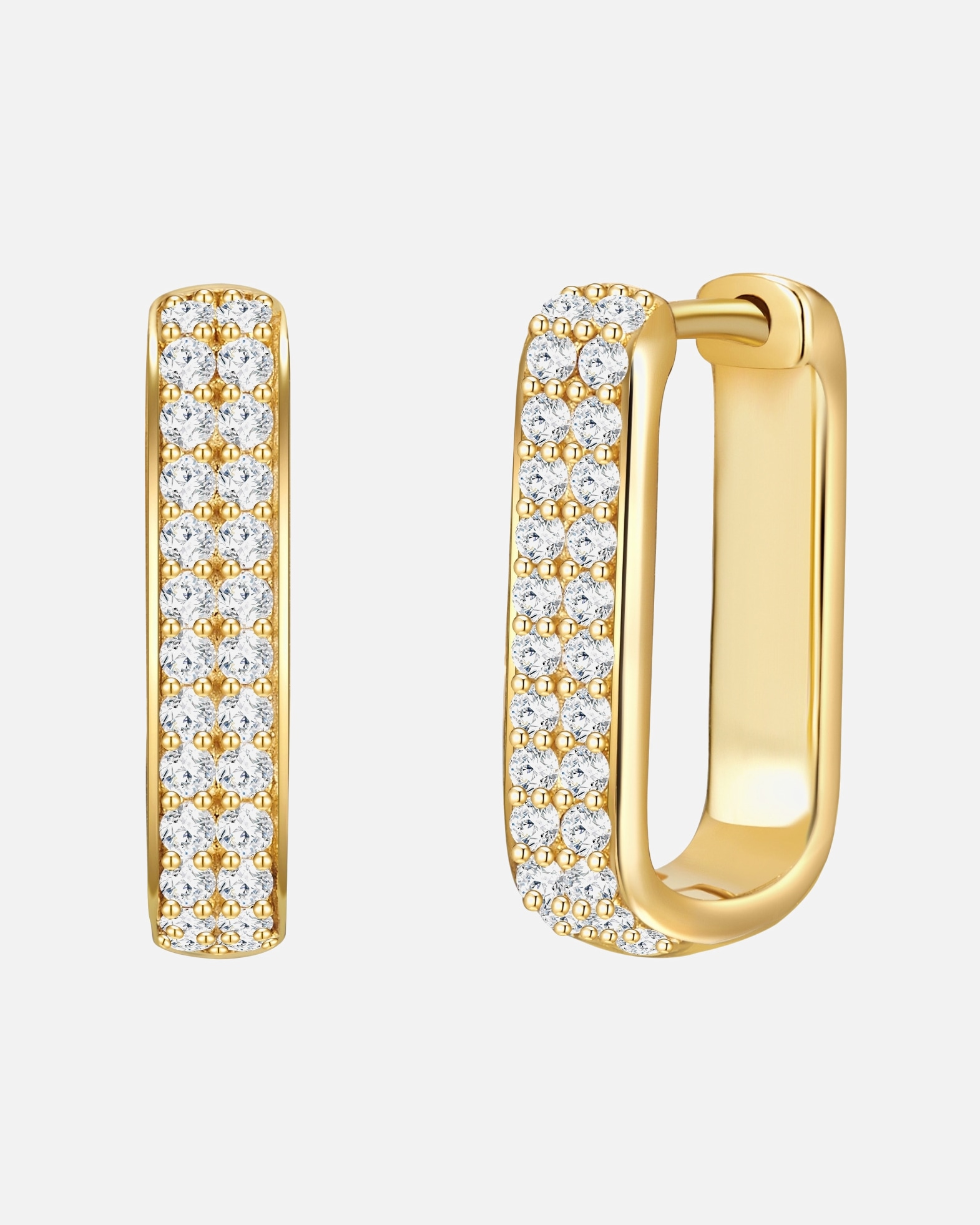 Creolen für Weiblich Glanzstücke München Creolen aus Sterling Silber in gelbgold mit Zirkonia 15,1 mm