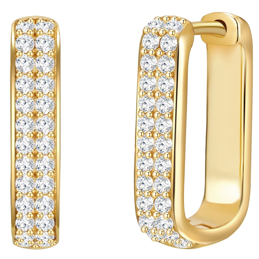 Glanzstücke München Creolen aus Sterling Silber in gelbgold mit Zirkonia 15,1 mm Damen