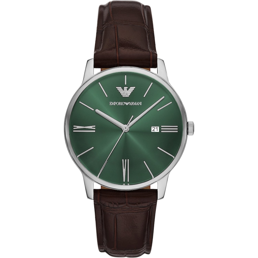 Emporio Armani Herrenuhr Edelstahl braun Herren