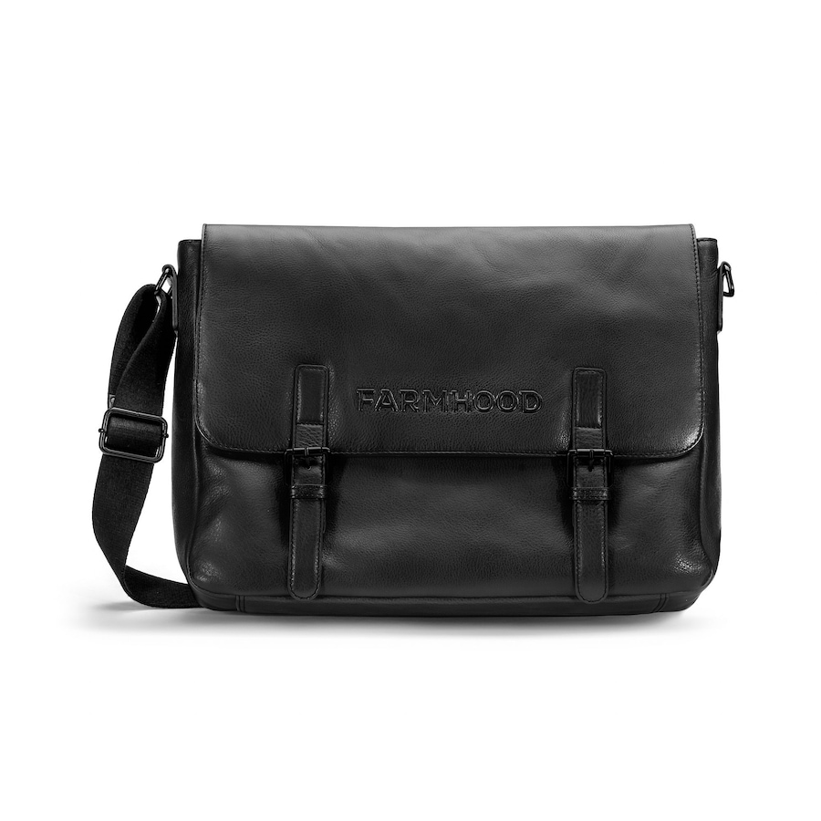 Farmhood Memphis Aktentaschen Messenger Leder 38 cm Laptopfach black Schwarz Herren