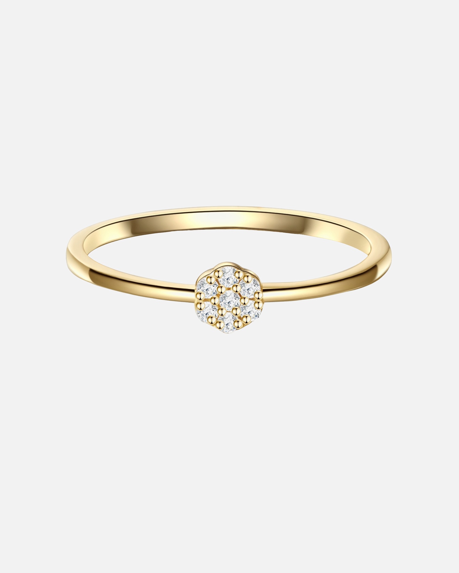 Ring für Weiblich Lulu & Jane Ring aus Messing in Gelbgold mit Zirkonia 54