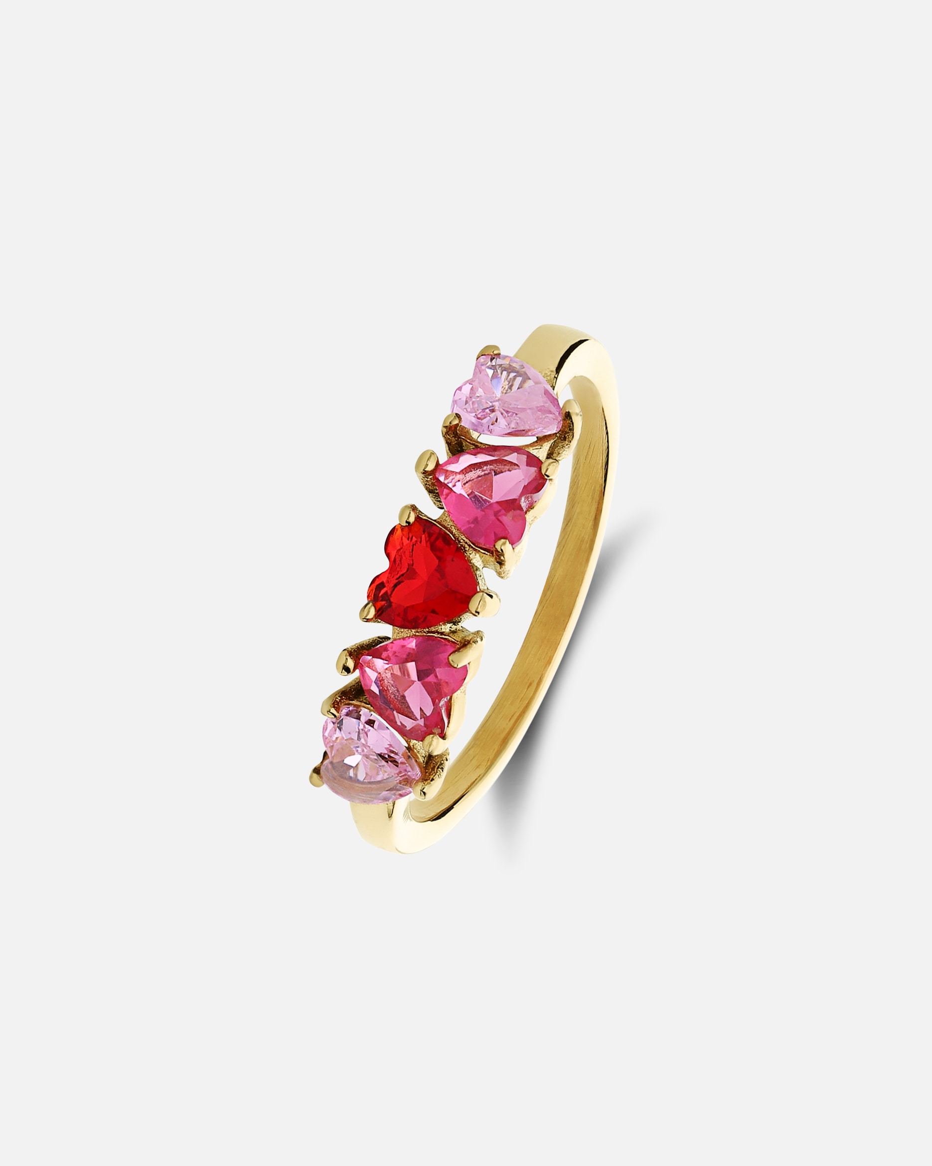 Ring für Weiblich Lucardi Ring Stahl - Gelbgold legiert Rosa - 53mm