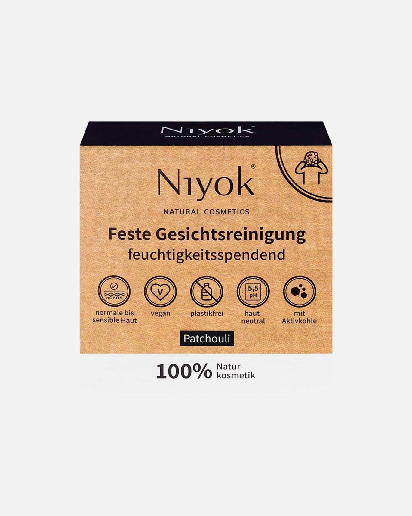Gesichtsseife für Unisex Niyok Feste Gesichtsreinigung - Patchouli 80 g
