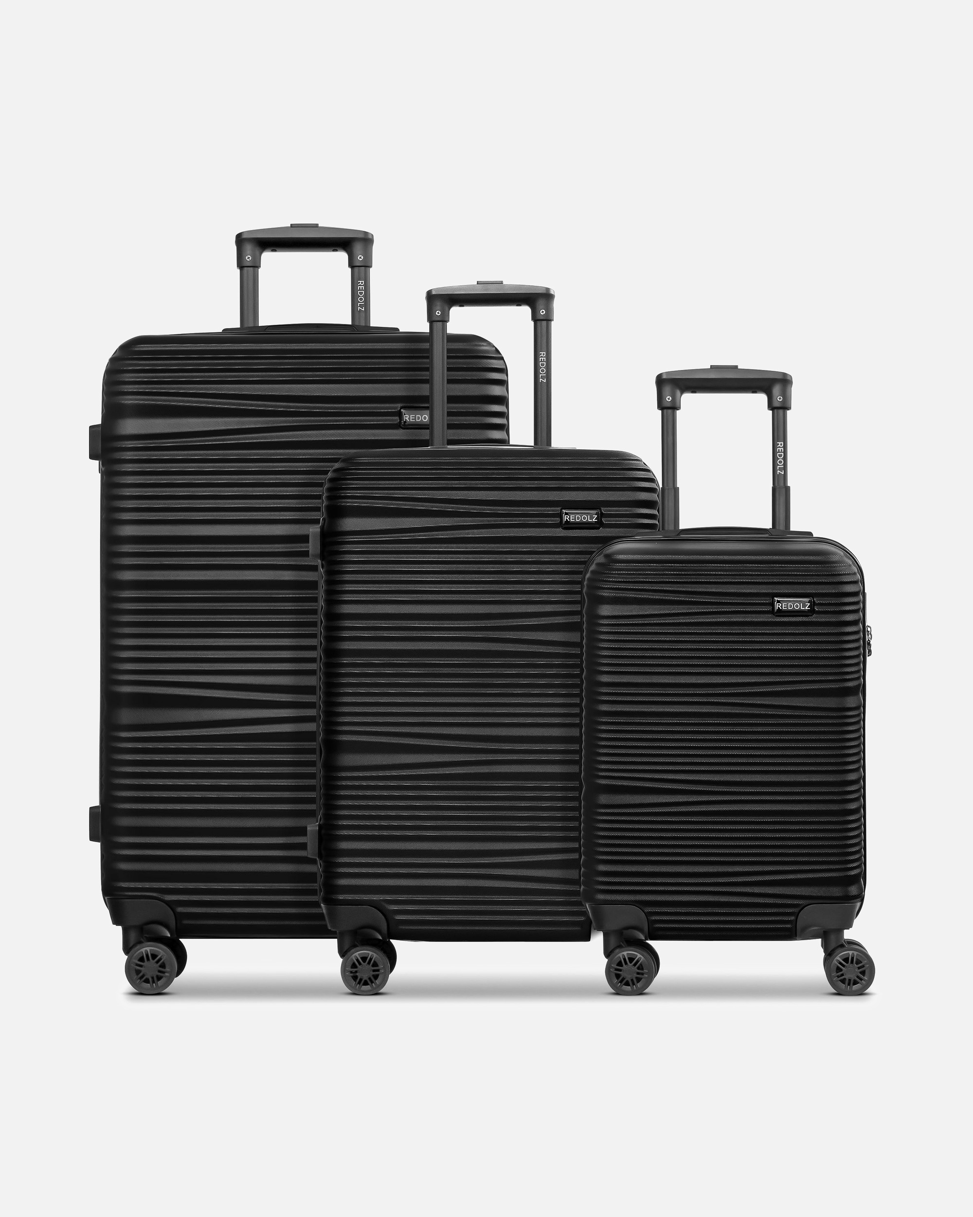 Koffer für Männlich Redolz Essentials 16 3-SET 4 Rollen Kofferset 3-teilig black