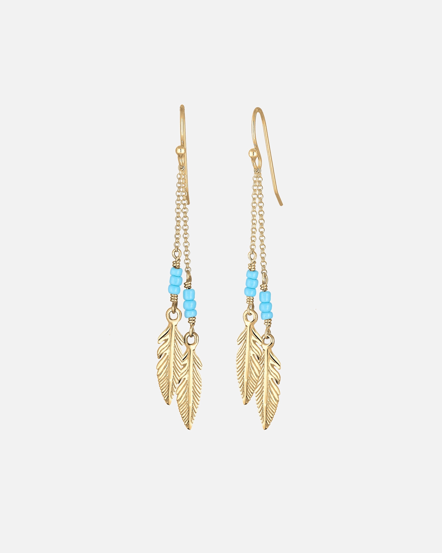 Ohrringe für Weiblich Elli Hänger Feder Bead Boho Hippie Festival 925 Silber OneSize