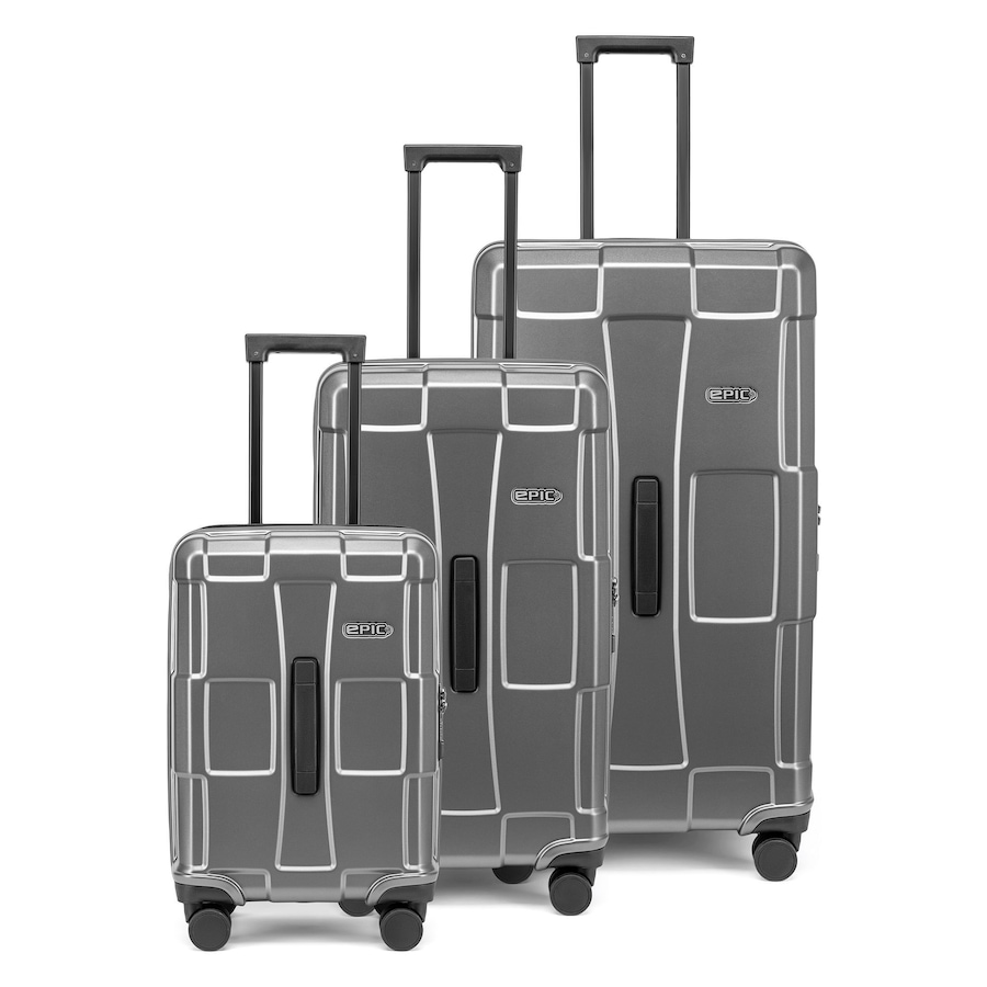 Epic Crate Trunks 4 Rollen Kofferset 3-teilig Silber Herren