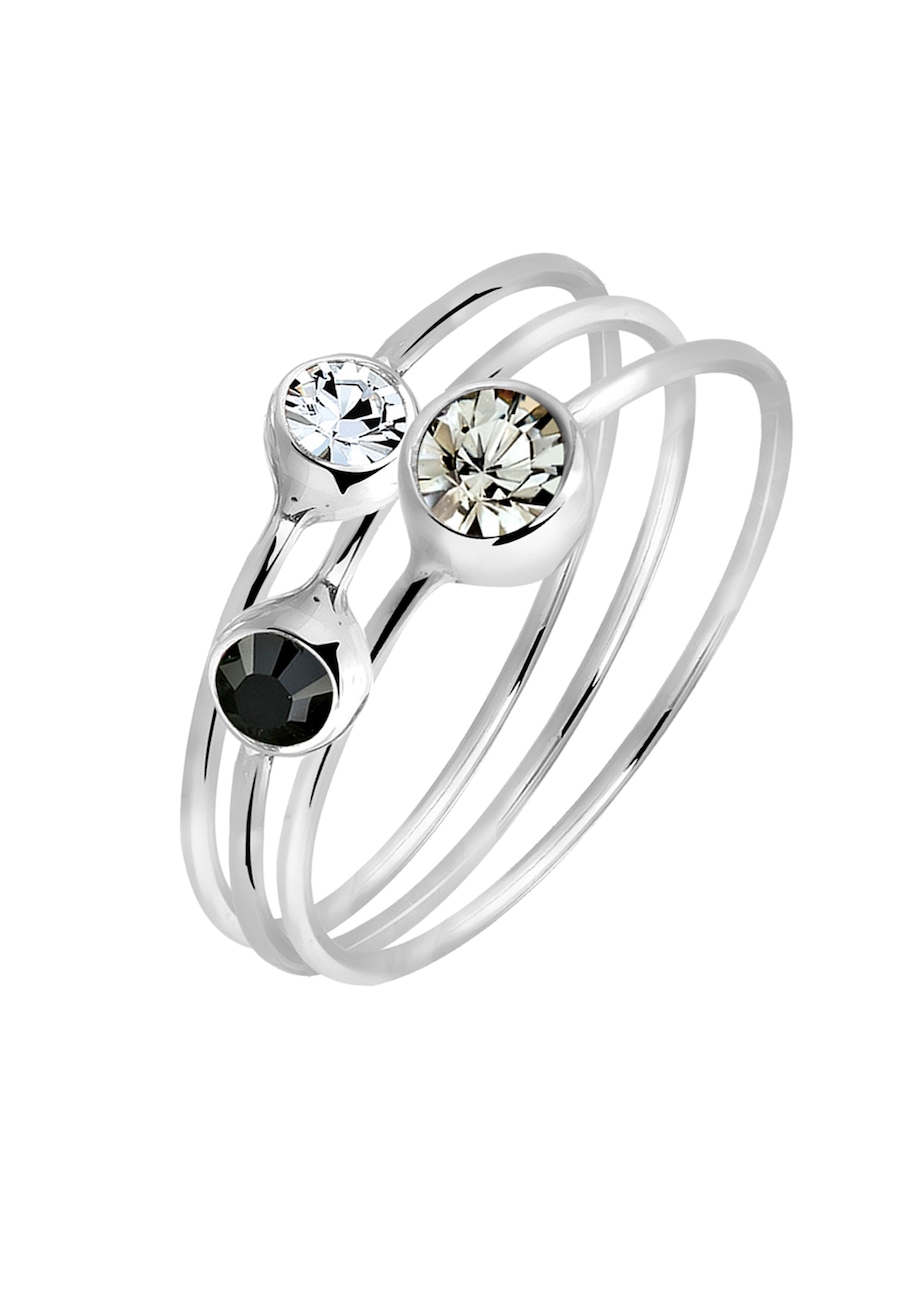 Elli Set Stacking Zart 925 Silber, mit Kristallen von Swarovski 54 Damen