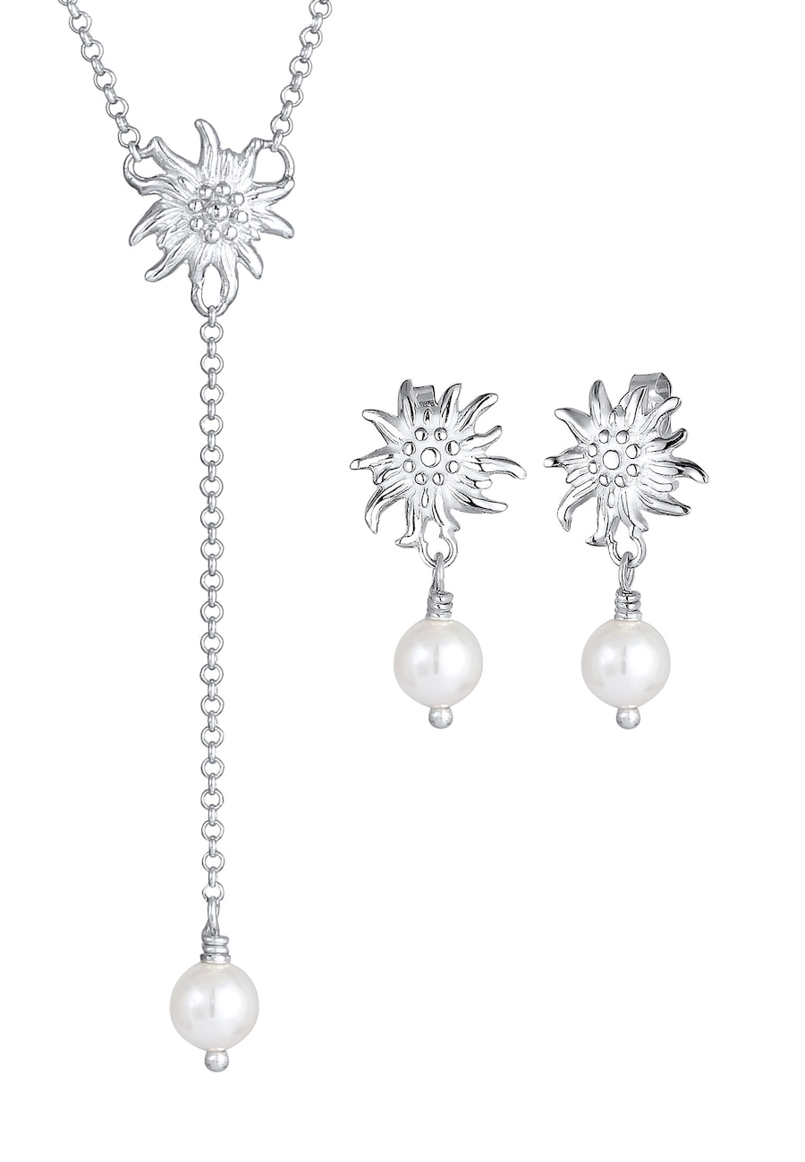 Elli 2er Set Edelweiss Perle Tracht 925 Silber silberfarben Damen