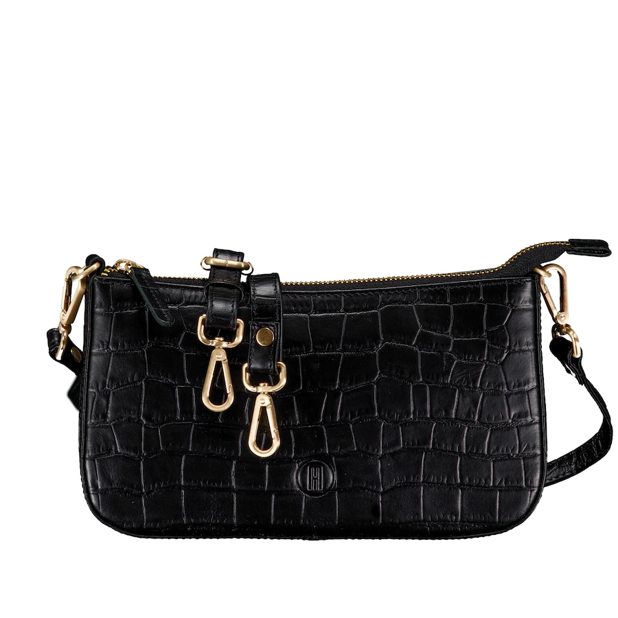 Hausfelder Manufaktur Umhängetasche Kroko Black Damen