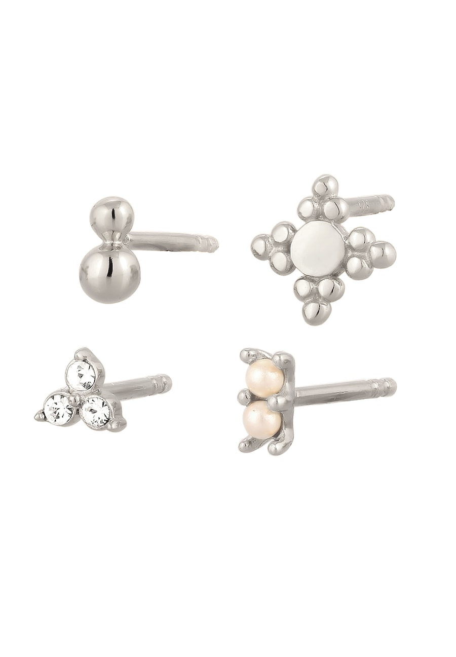 Elli Ohrstecker Set mit Perlen Kristalle von Swarovski 925 Sterling Silber silberfarben Damen