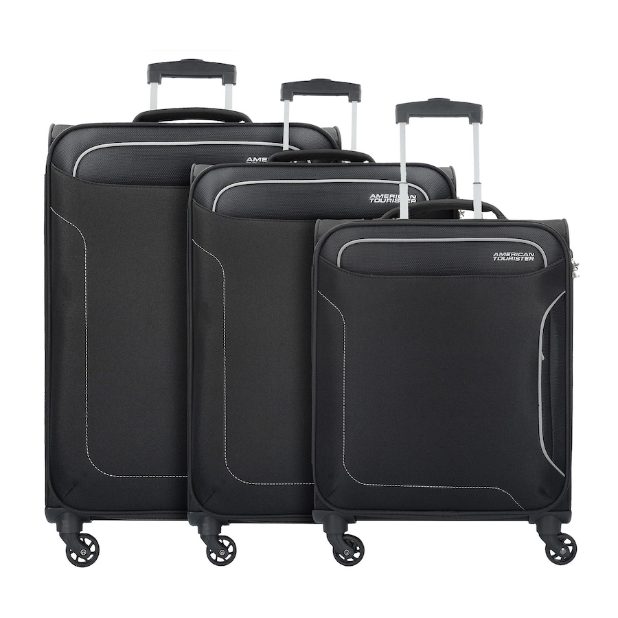 American Tourister Holiday Heat 4 Rollen Kofferset 3-teilig black Schwarz Herren