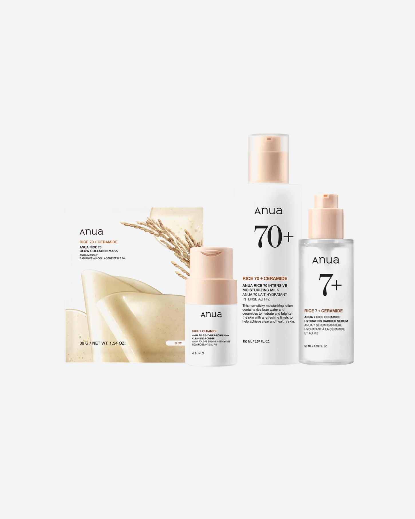 Gesichtspflegeset für Unisex Anua Rice 70 Glow Set 1 Set