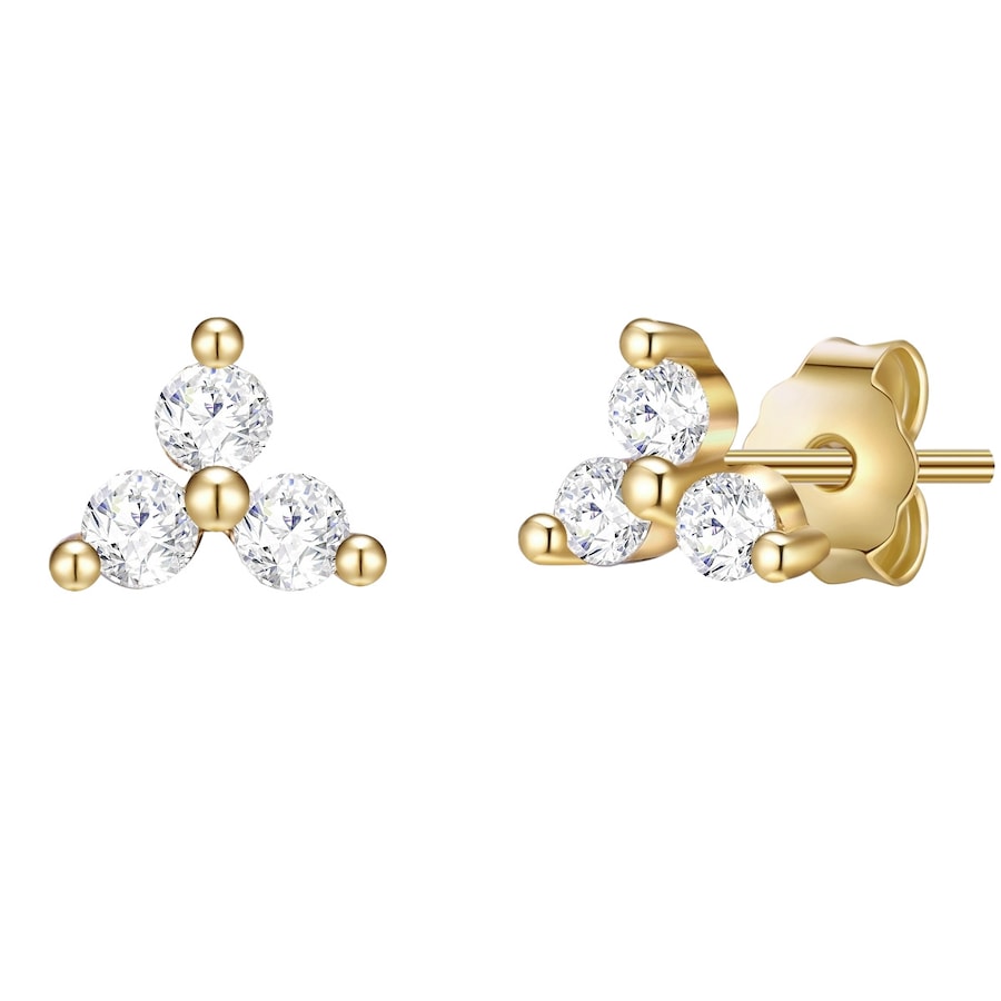 Glanzstücke München Ohrstecker Sterling Silber Zirkonia in Gelbgold 4,4 mm Damen
