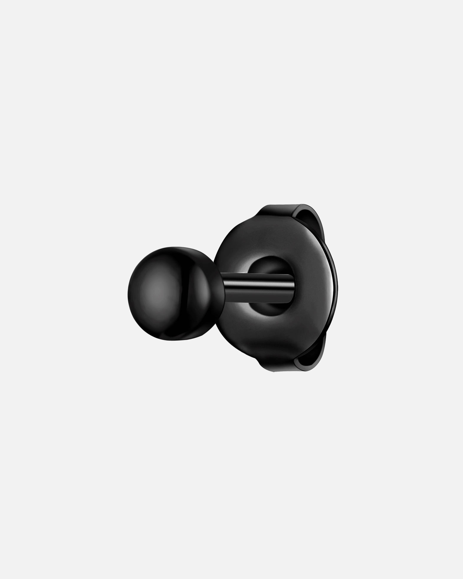 Ohrringe für Männlich True Rebels Ohrstecker aus Edelstahl in Schwarz mit Zirkonia 3,9 mm