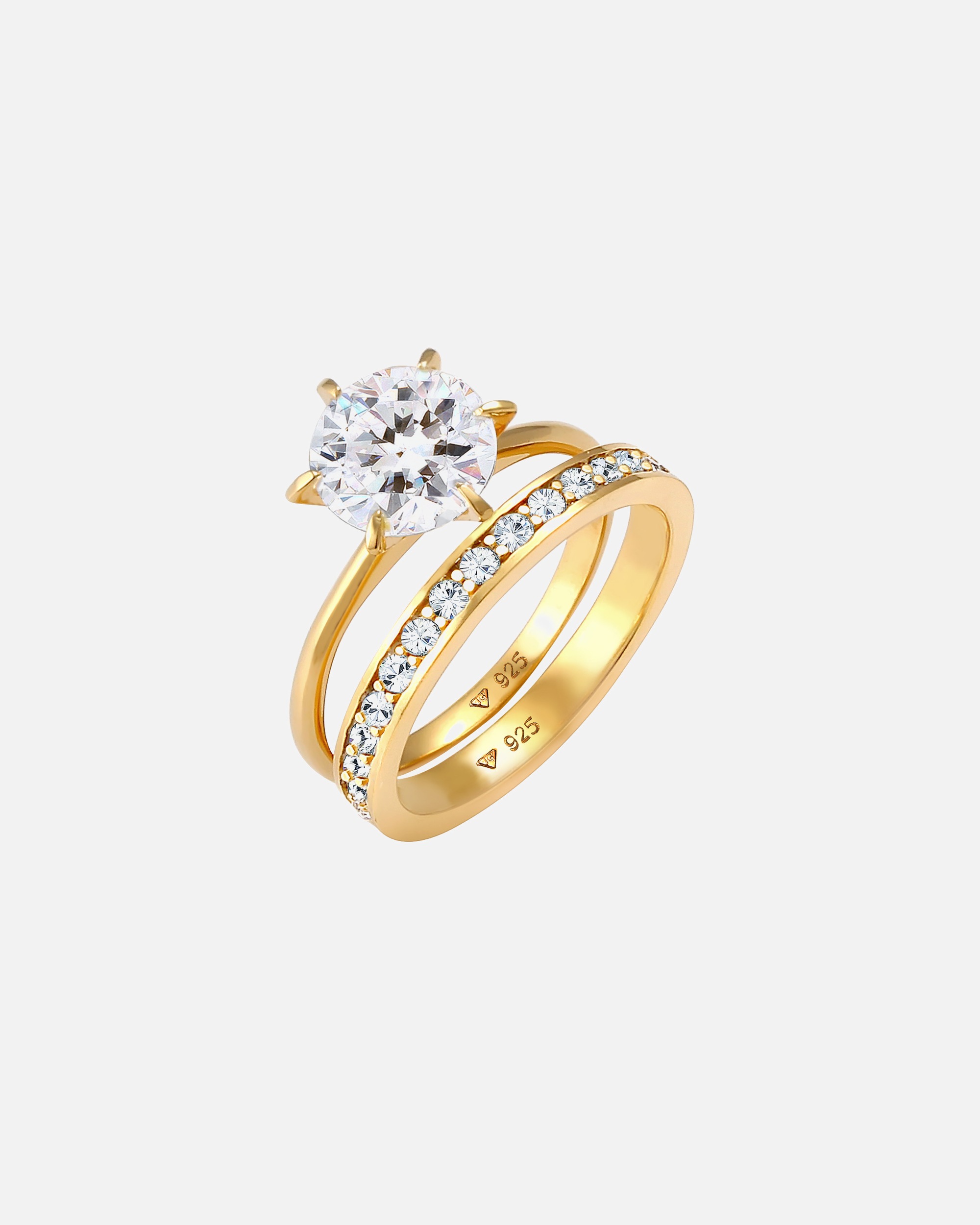 Ring für Weiblich Elli Eternity Set 925 Silber, mit Kristallen von Swarovski® 54